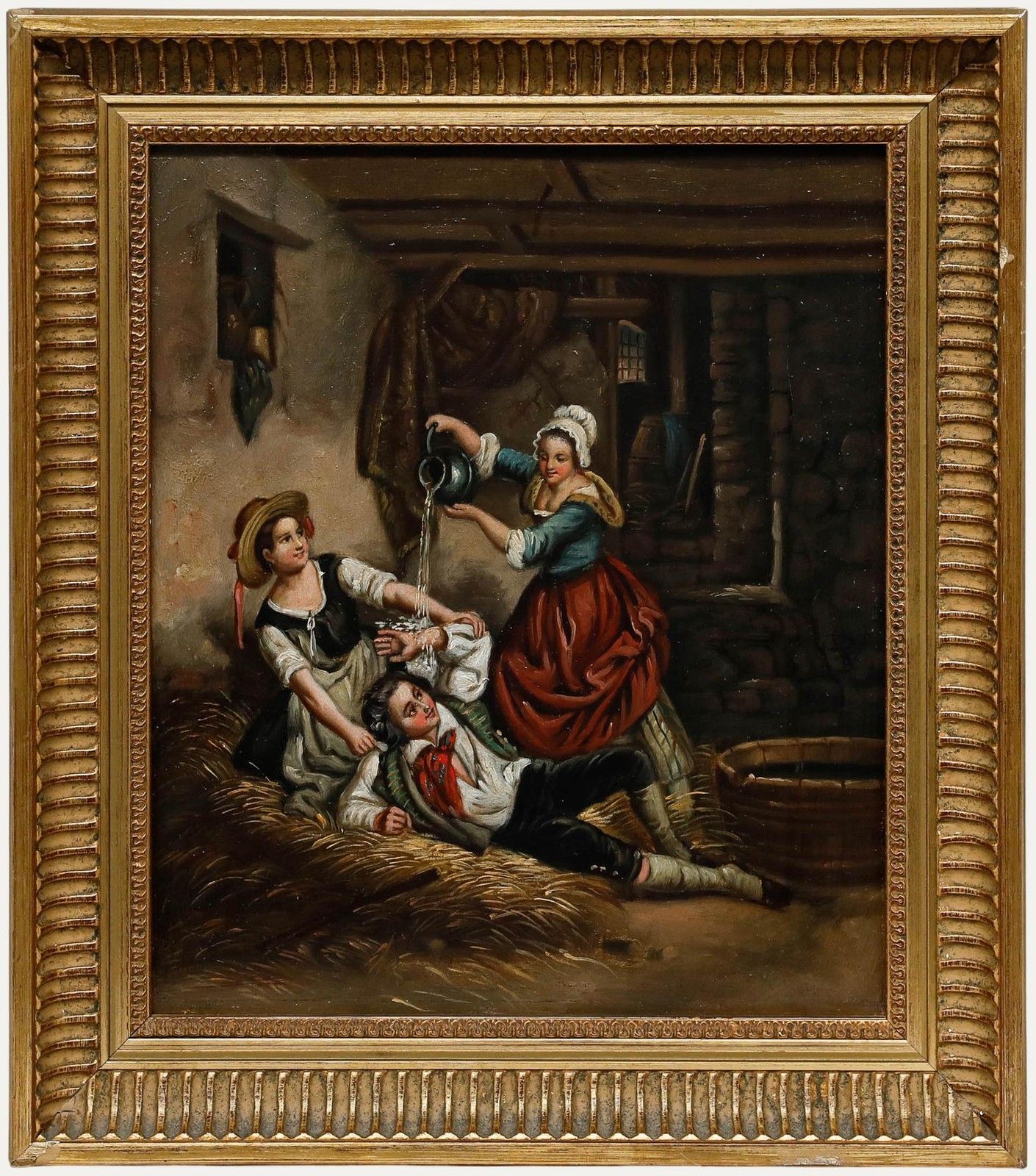 After Jean Alphonse Roehn (1799 1864) Oil, Waking Up The Stable Boy