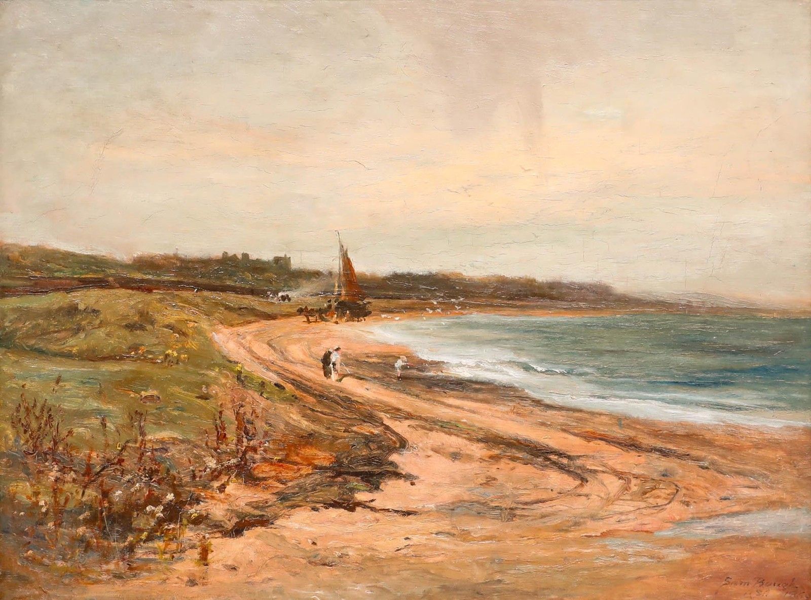Samuel Bough (1822 1878) 1869 Oil, The Winding Beach photo furniture