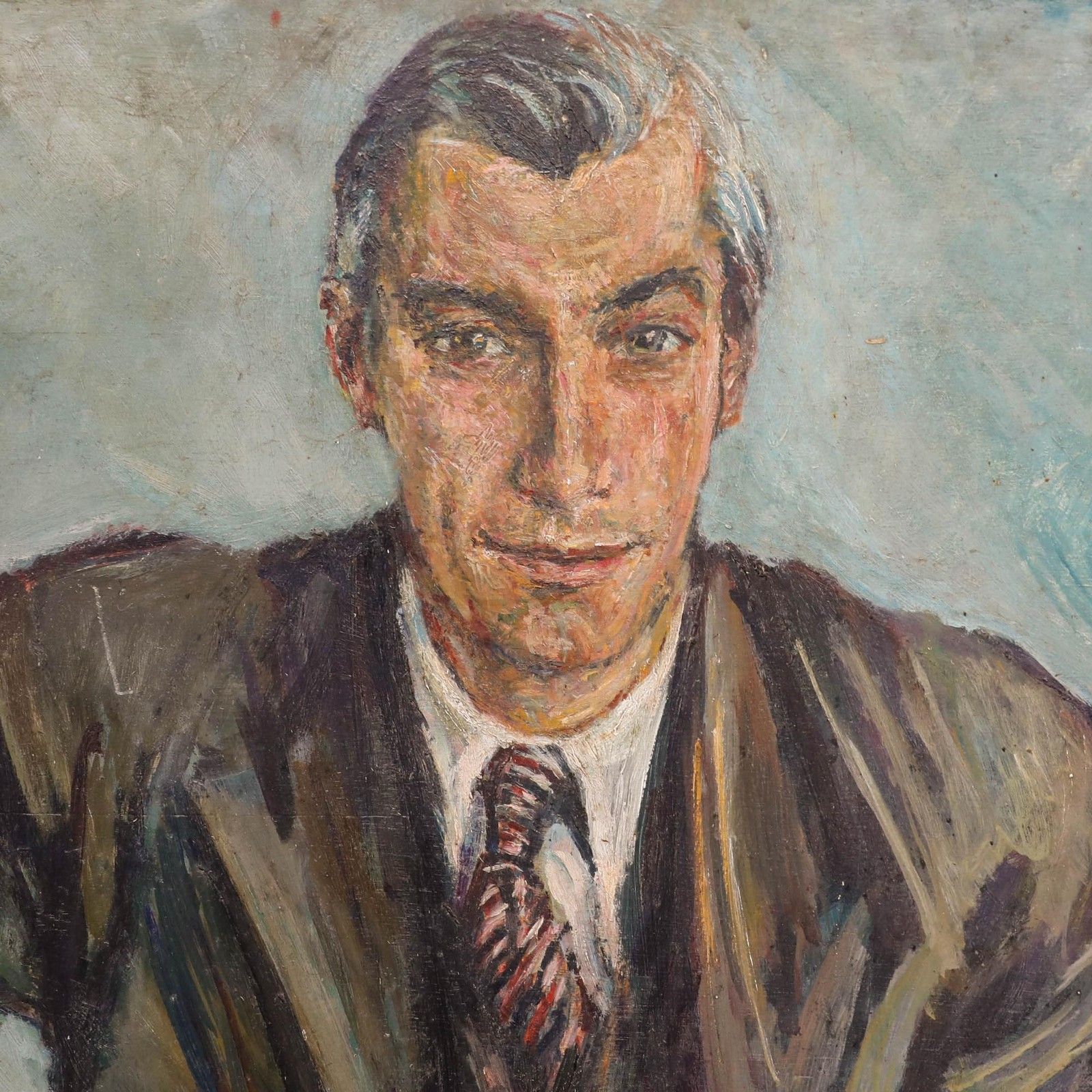 Susi Zimmermann (B.1883) Mid 20th Century Oil, Dapper Gentleman photo Art