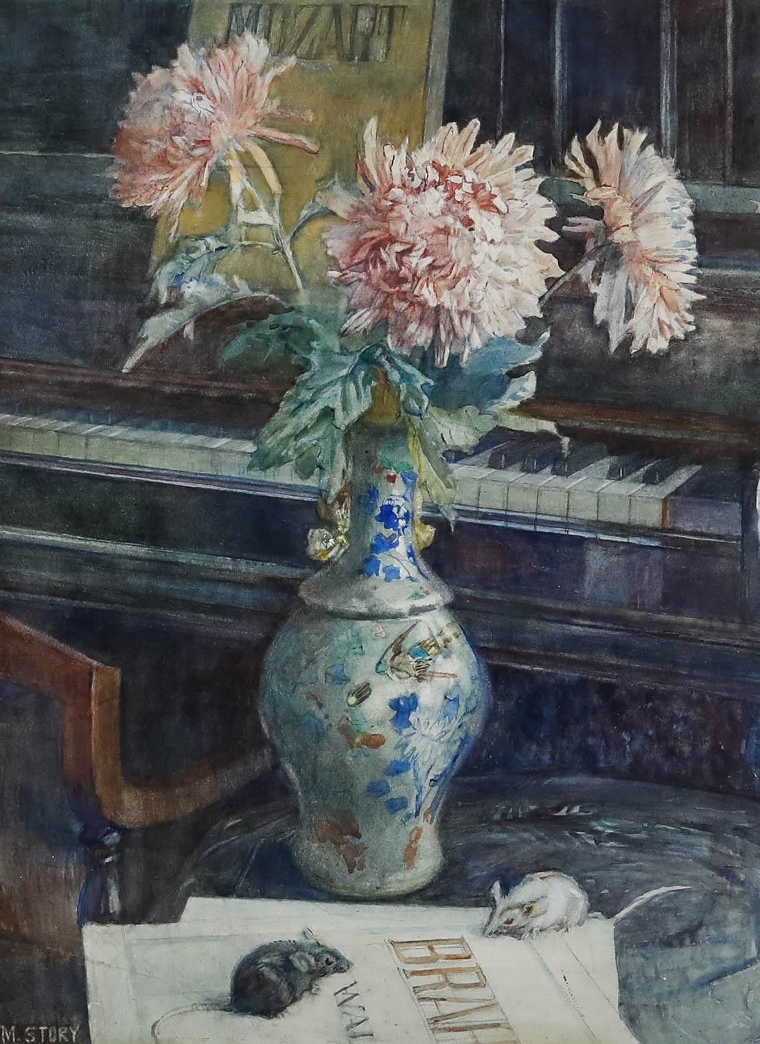 Marjorie Story Fine 20th Century Watercolour, Invitation To Waltz photo furniture