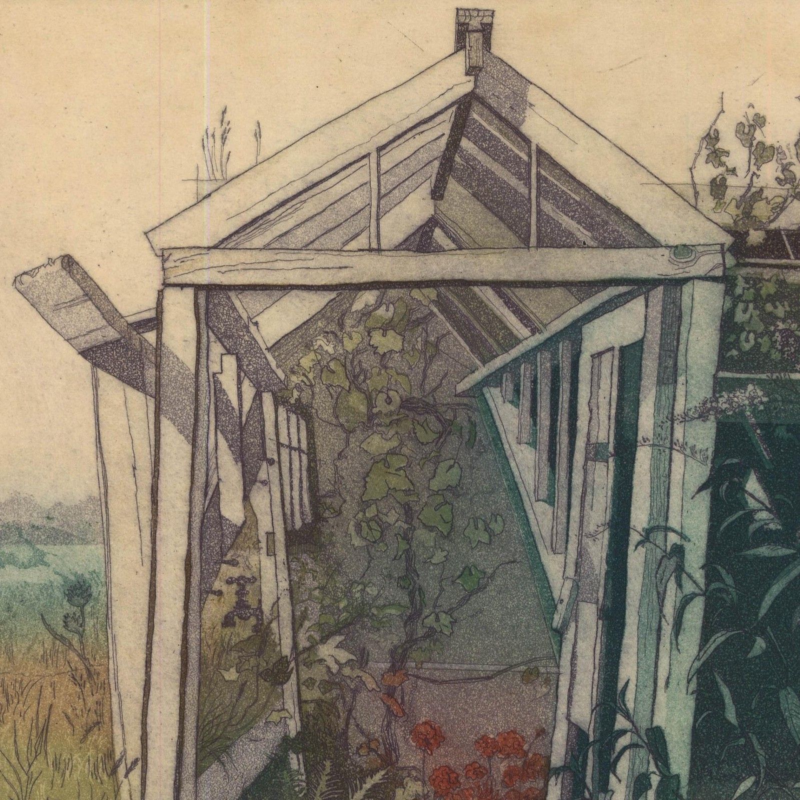 Barry Owen Jones (1934 2018) Contemporary Etching, Entrance To Old No.1 photo for sale