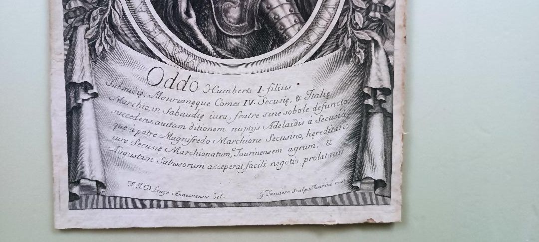 Etching 1700 "Oddone Di Savoy" Pierre Giffart Engraver Savoy Series photo Art