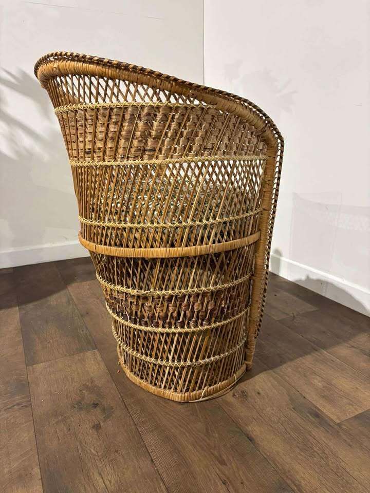 Vintage Wicker Bedroom Chair photo furniture