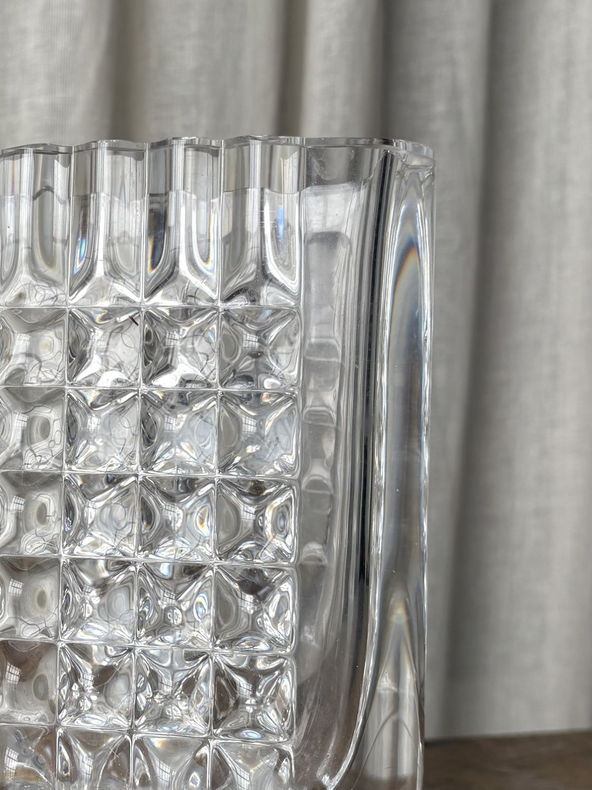 Brutalist Crystal Vase By Bengt Edenfalk For Royal Krona Sweden 1972 photo Home Decor