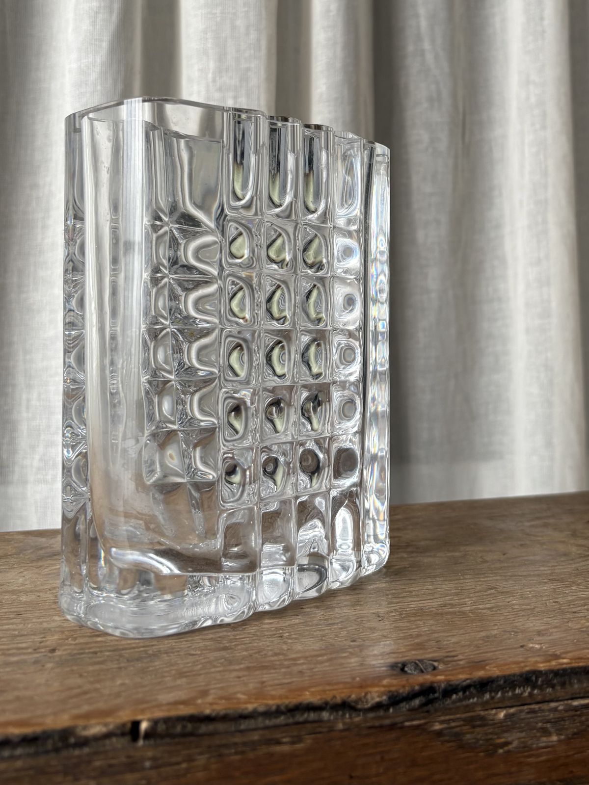 photo furniture Brutalist Crystal Vase By Bengt Edenfalk For Royal Krona Sweden 1972