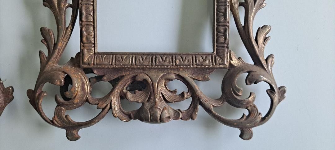 Pair Victorian Brass Easel Back Picture Frames, Absolutely Stunning photo vinterior