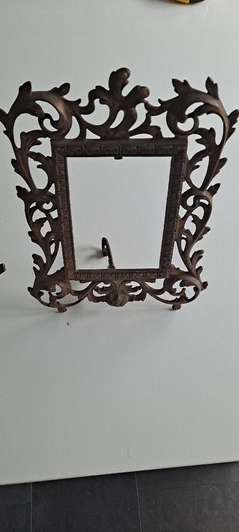 photo buy Pair Victorian Brass Easel Back Picture Frames, Absolutely Stunning
