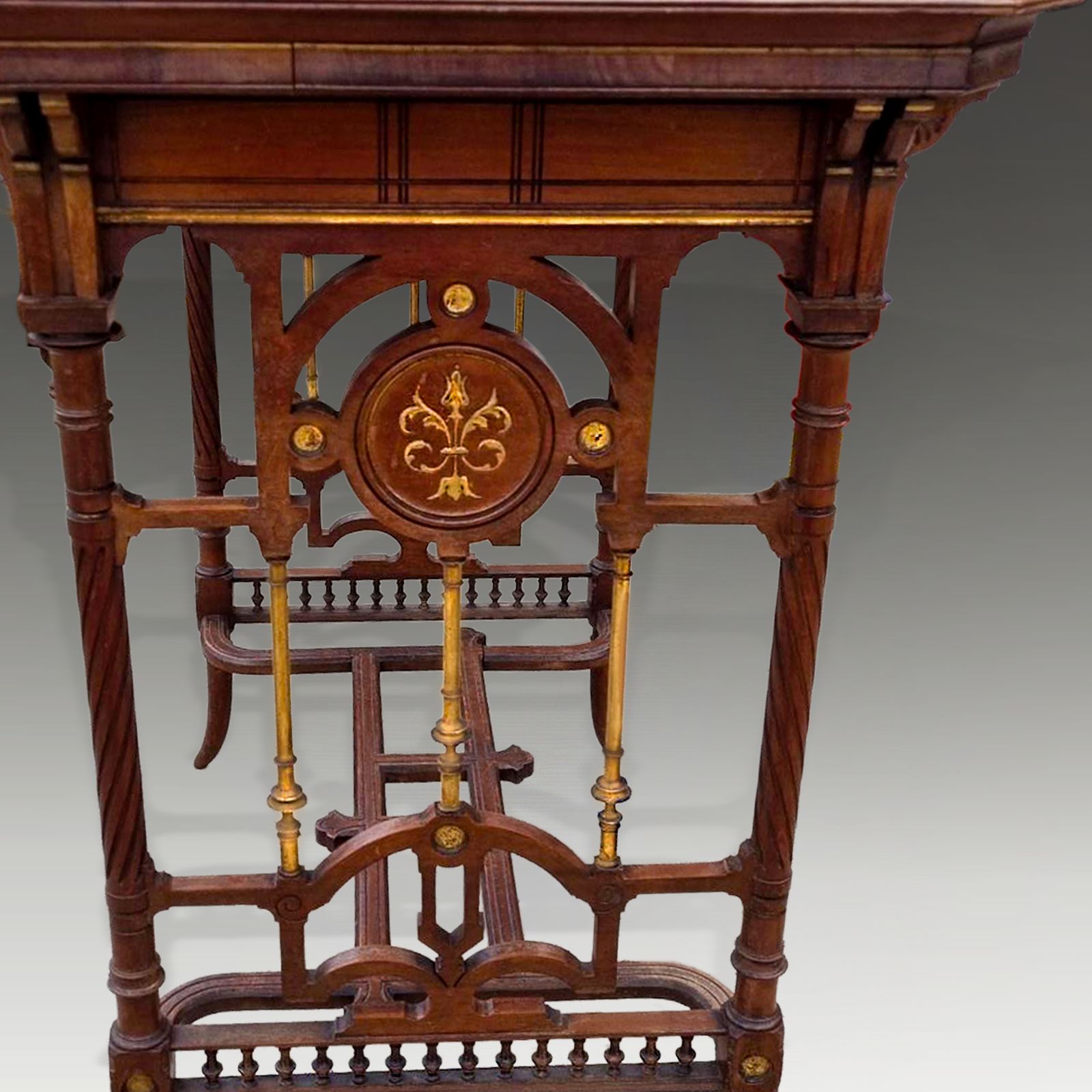 Aesthetic Movement Walnut And Gold Gilded Side Table Circa 1885  75cm W X  49cm D photo Furniture