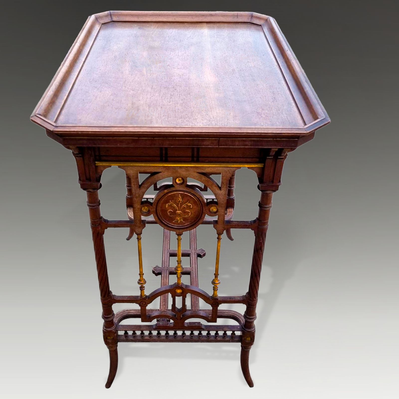 Aesthetic Movement Walnut And Gold Gilded Side Table Circa 1885  75cm W X  49cm D photo 1575.0