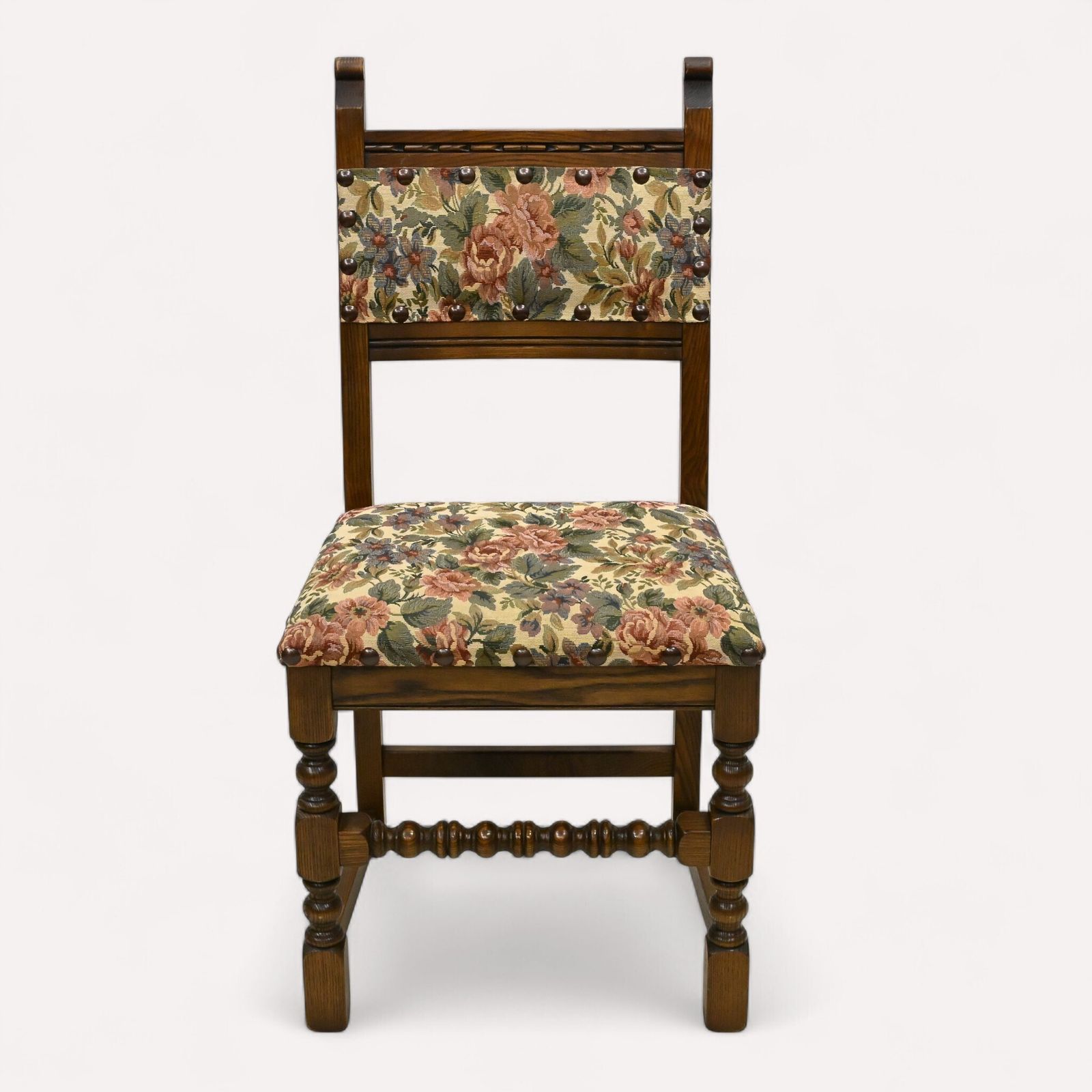 787.0 6 Old Charm Dining Chairs Light Oak Studded Upholstery Roxburgh Free Uk Delivery photo