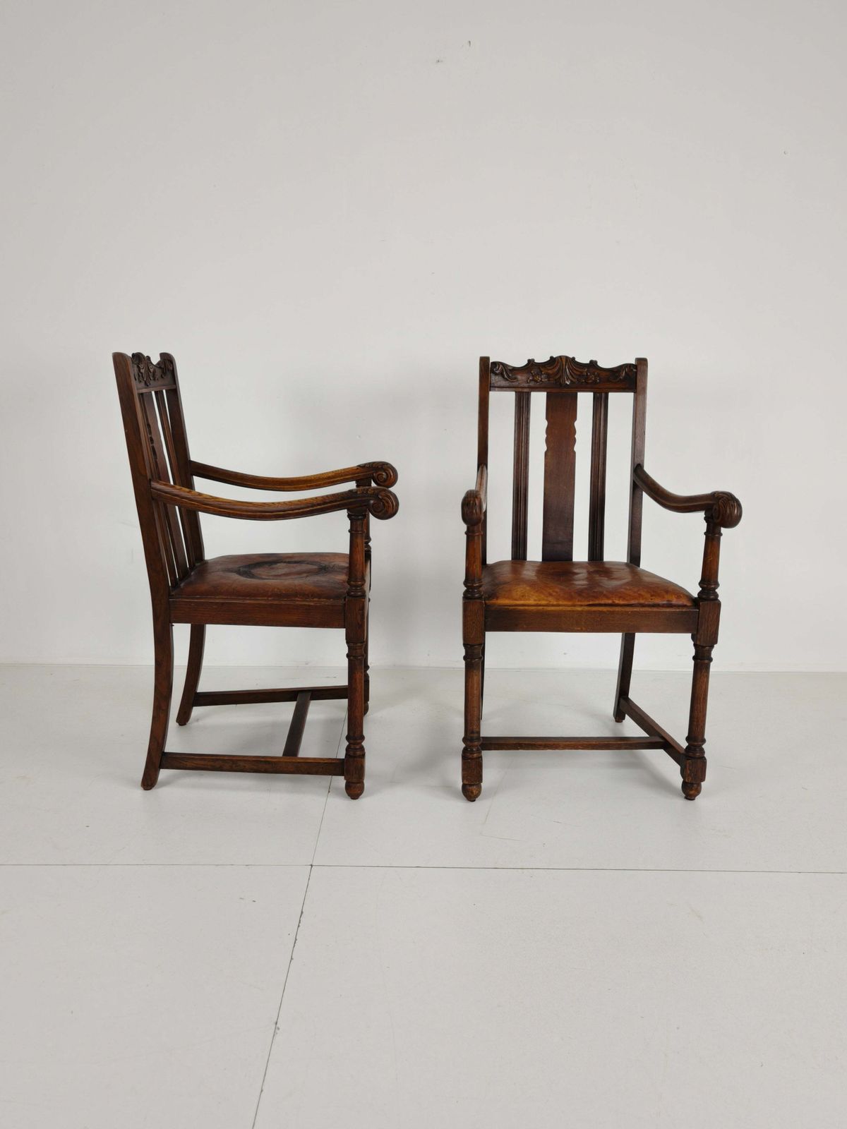 Pair Of F. Parker &Amp; Son Oak Armchairs – 19th Century English photo furniture