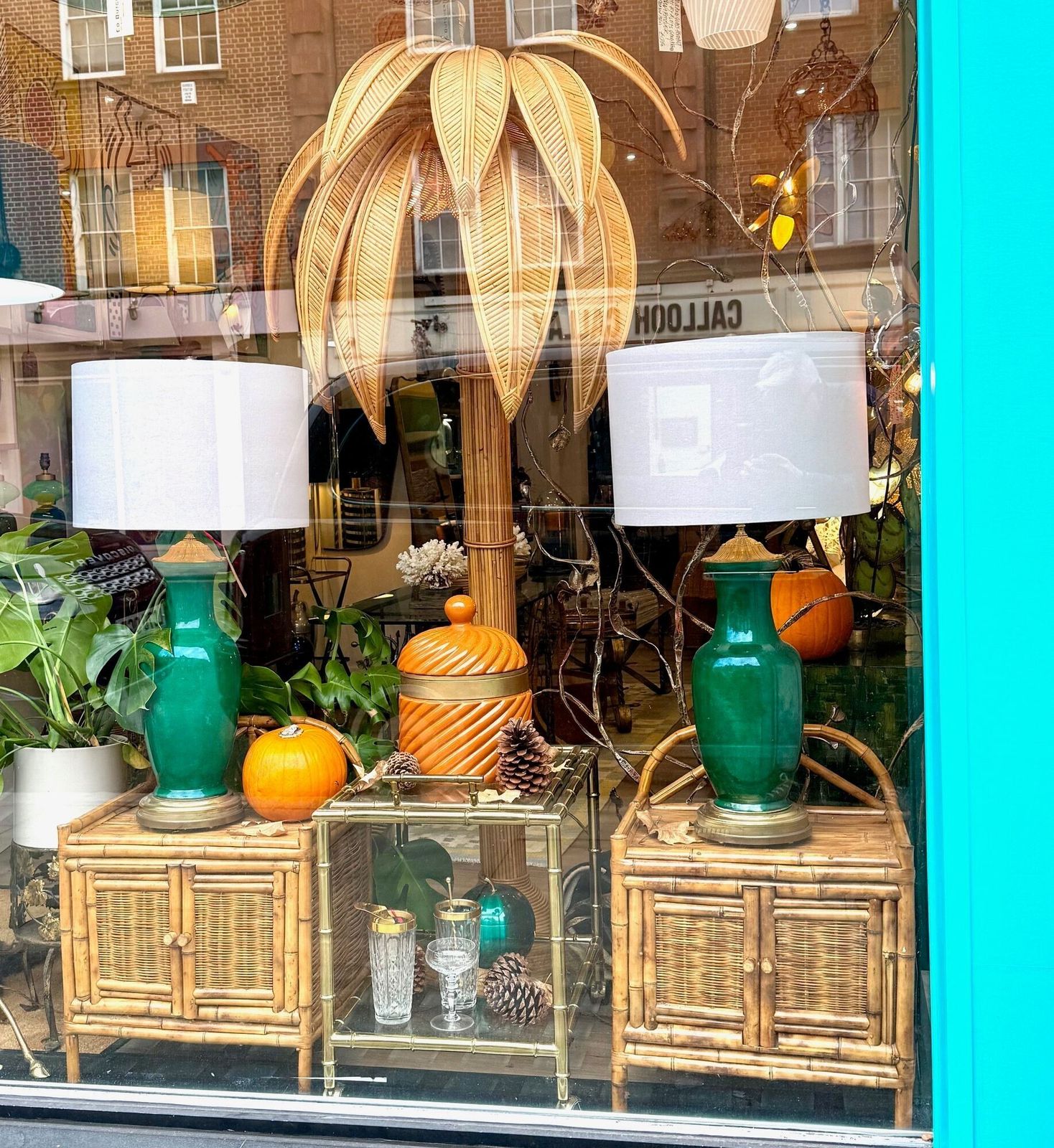 photo furniture A Pair Of Italian 1970s Tortoiseshell Bamboo Bedside Tables With Two Doors