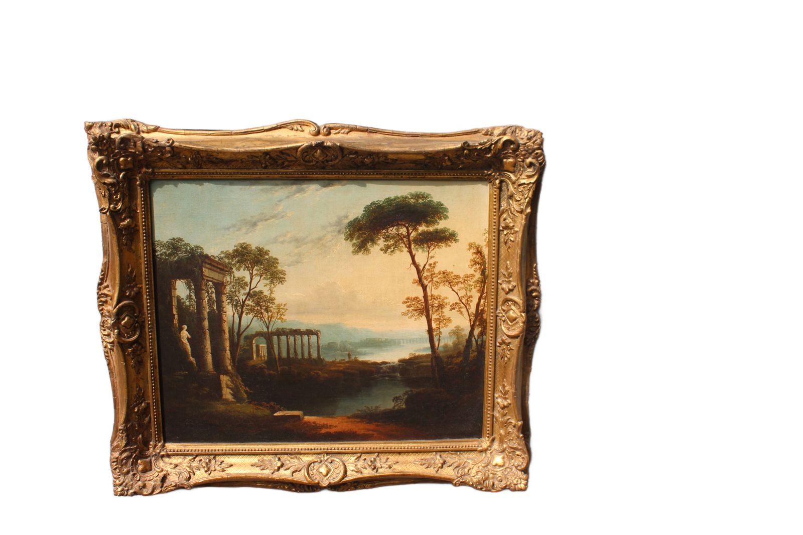 photo for sale Late 18th Century Italinate Landscape With Classical Ruins