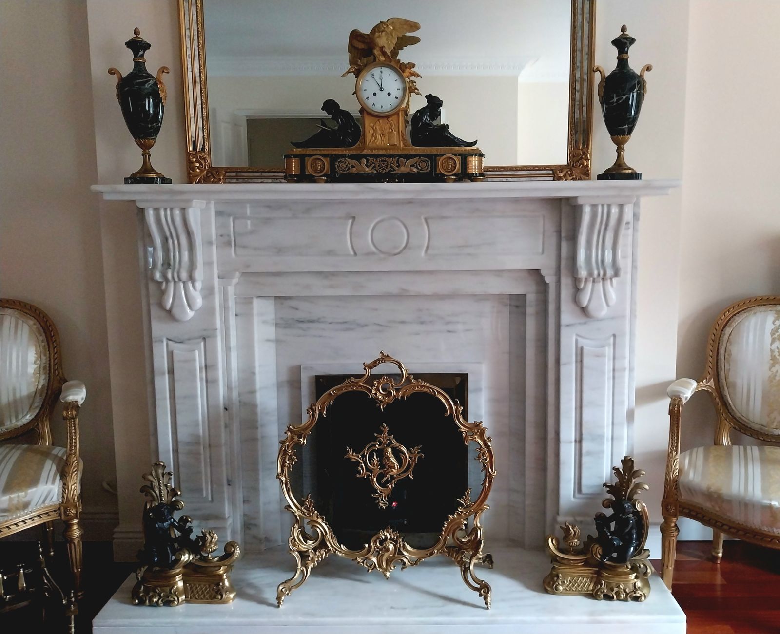 photo buy Gilt Bronze Fire Screen, 1900s