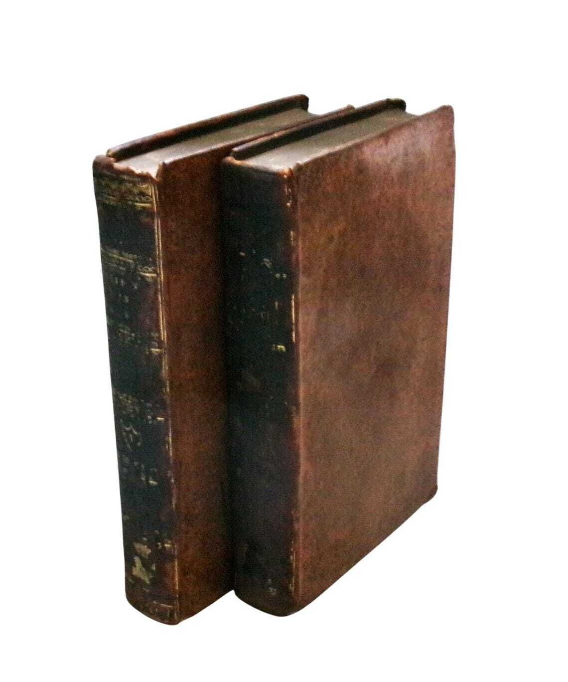 1797 Antique France History A Residence In France Full Leather Book Set 2 Volumes French Revolution