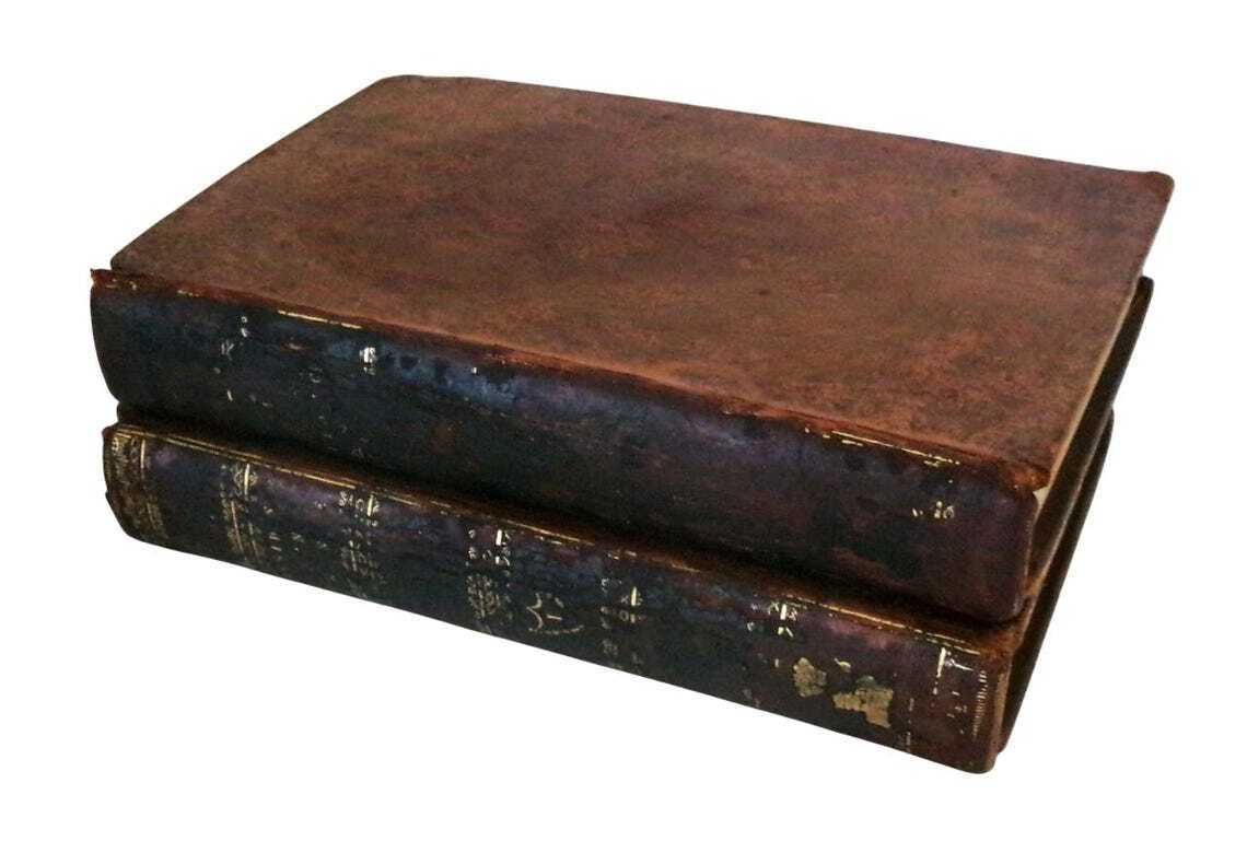 1797 Antique France History A Residence In France Full Leather Book Set 2 Volumes French Revolution photo furniture