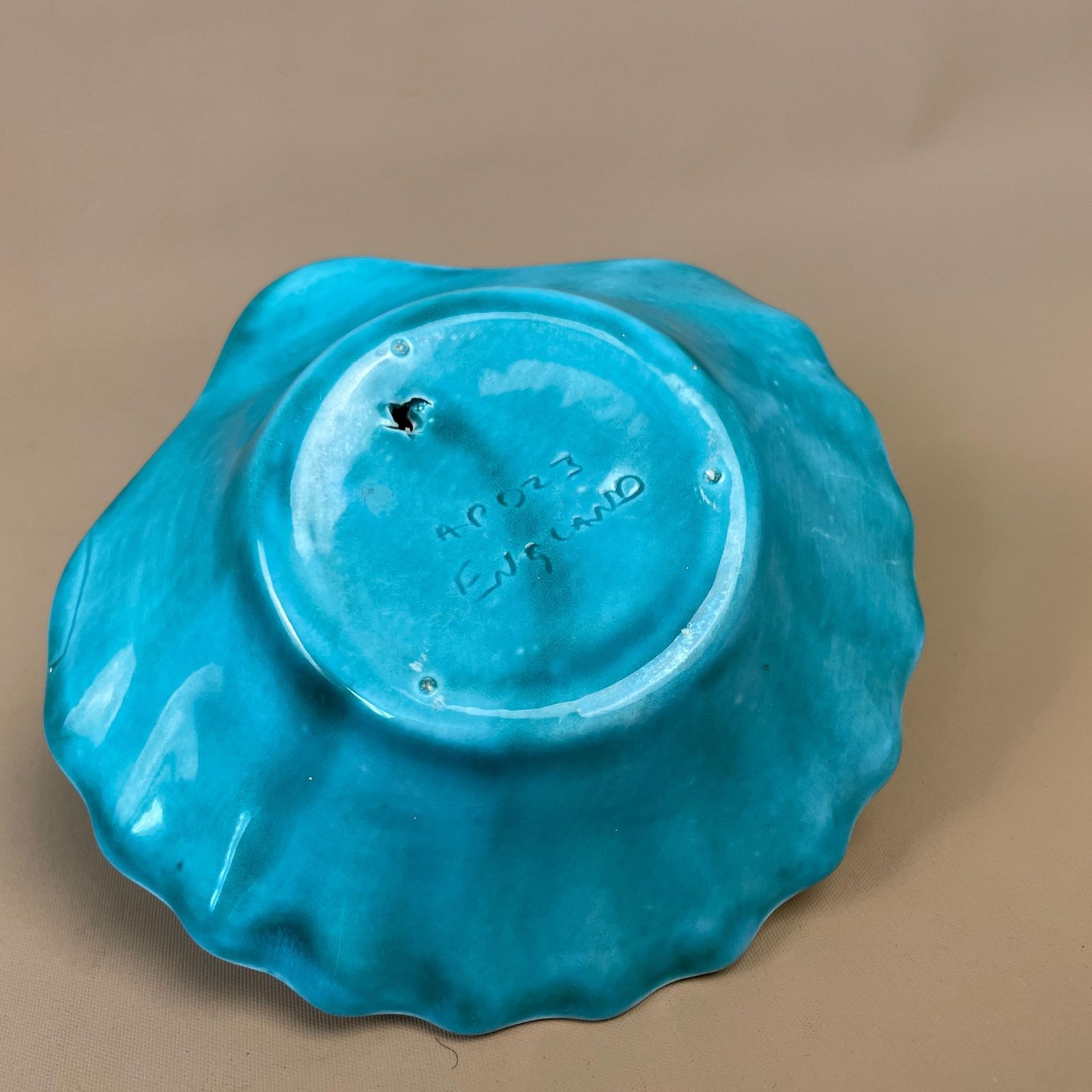 Vintage Fish Soap Dish Teal Blue Bathroom Decor Ceramic Shell Shaped Pottery Trinket Bowl Mid Century Made In England Pottery photo vintage