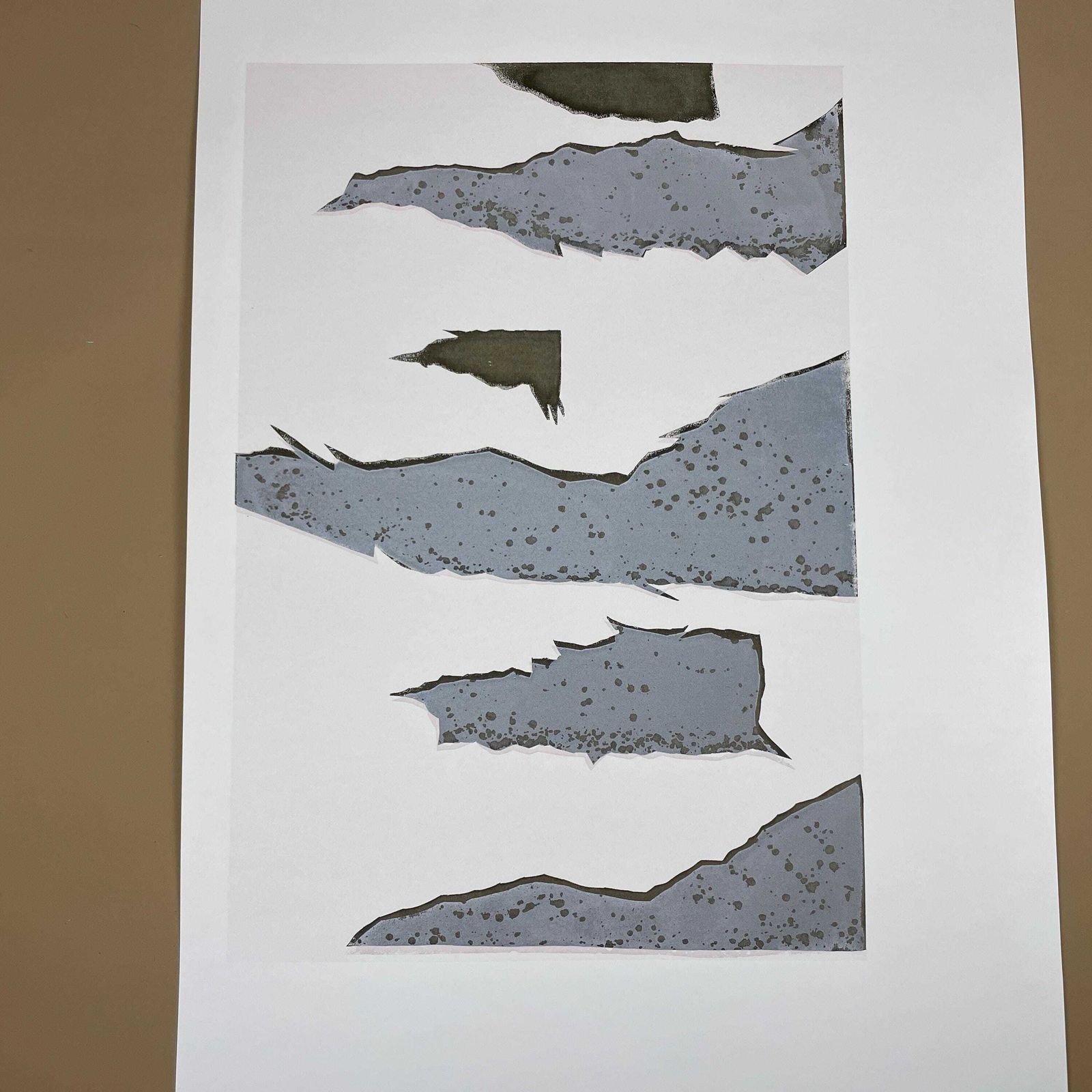 Original Abstract Screen Print Series Picture Artwork Prints Art Card Painting Layers Handmade Wall Paper Natural Grey Black photo furniture