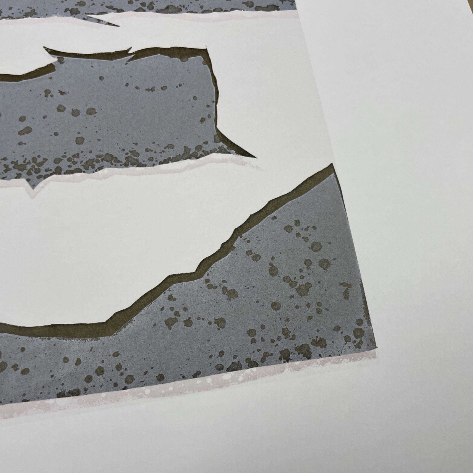 Original Abstract Screen Print Series Picture Artwork Prints Art Card Painting Layers Handmade Wall Paper Natural Grey Black photo Art