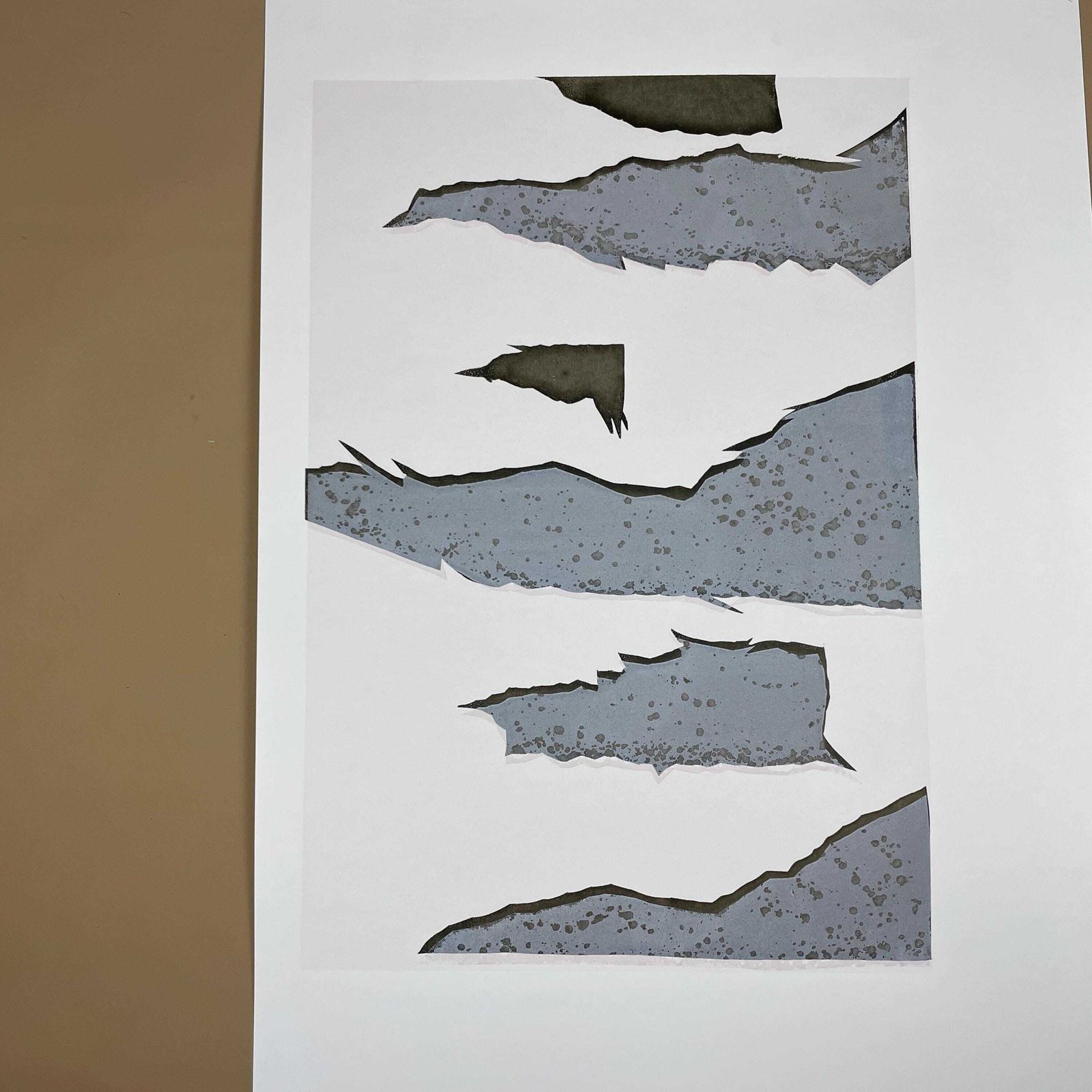 Original Abstract Screen Print Series Picture Artwork Prints Art Card Painting Layers Handmade Wall Paper Natural Grey Black photo furniture