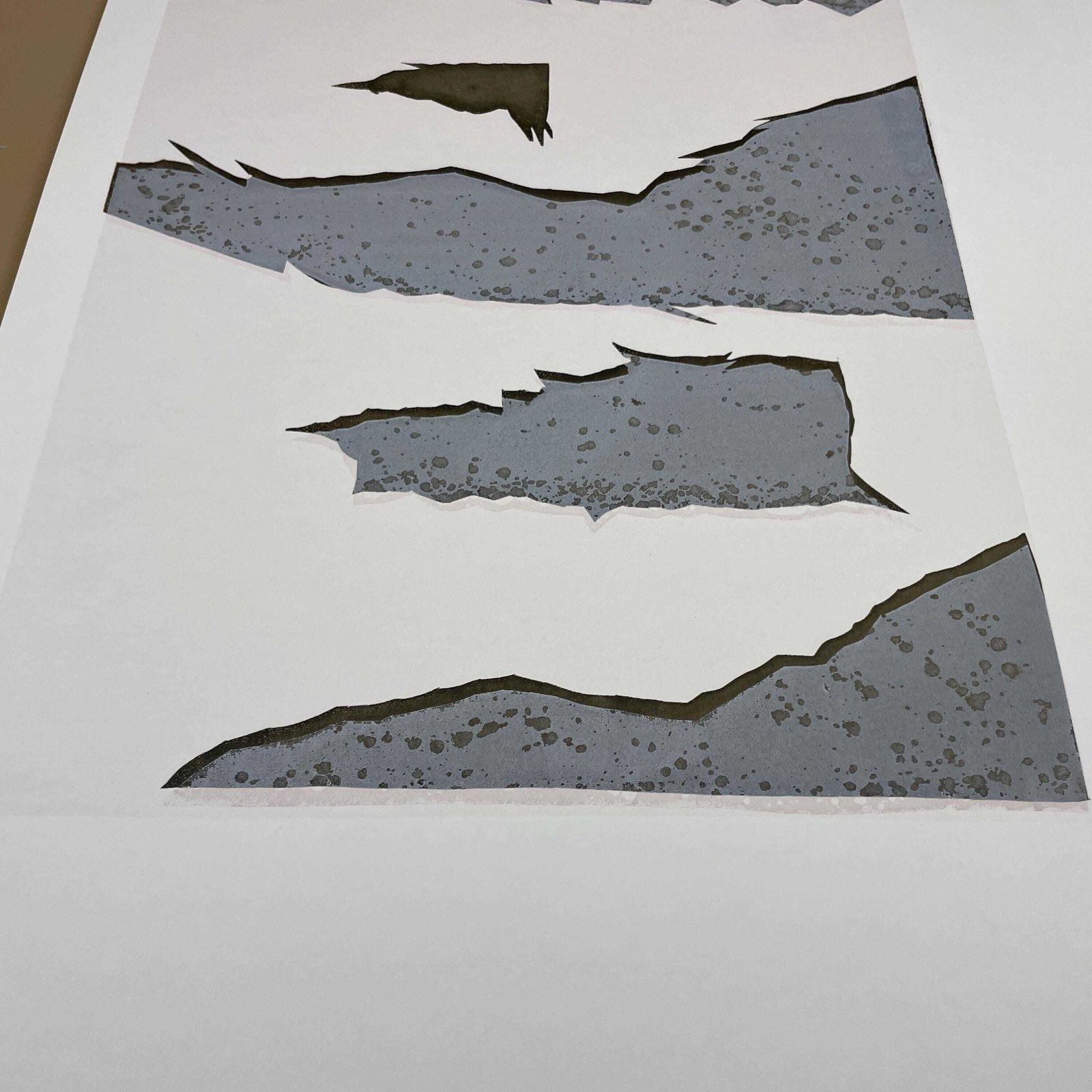 Original Abstract Screen Print Series Picture Artwork Prints Art Card Painting Layers Handmade Wall Paper Natural Grey Black photo Art