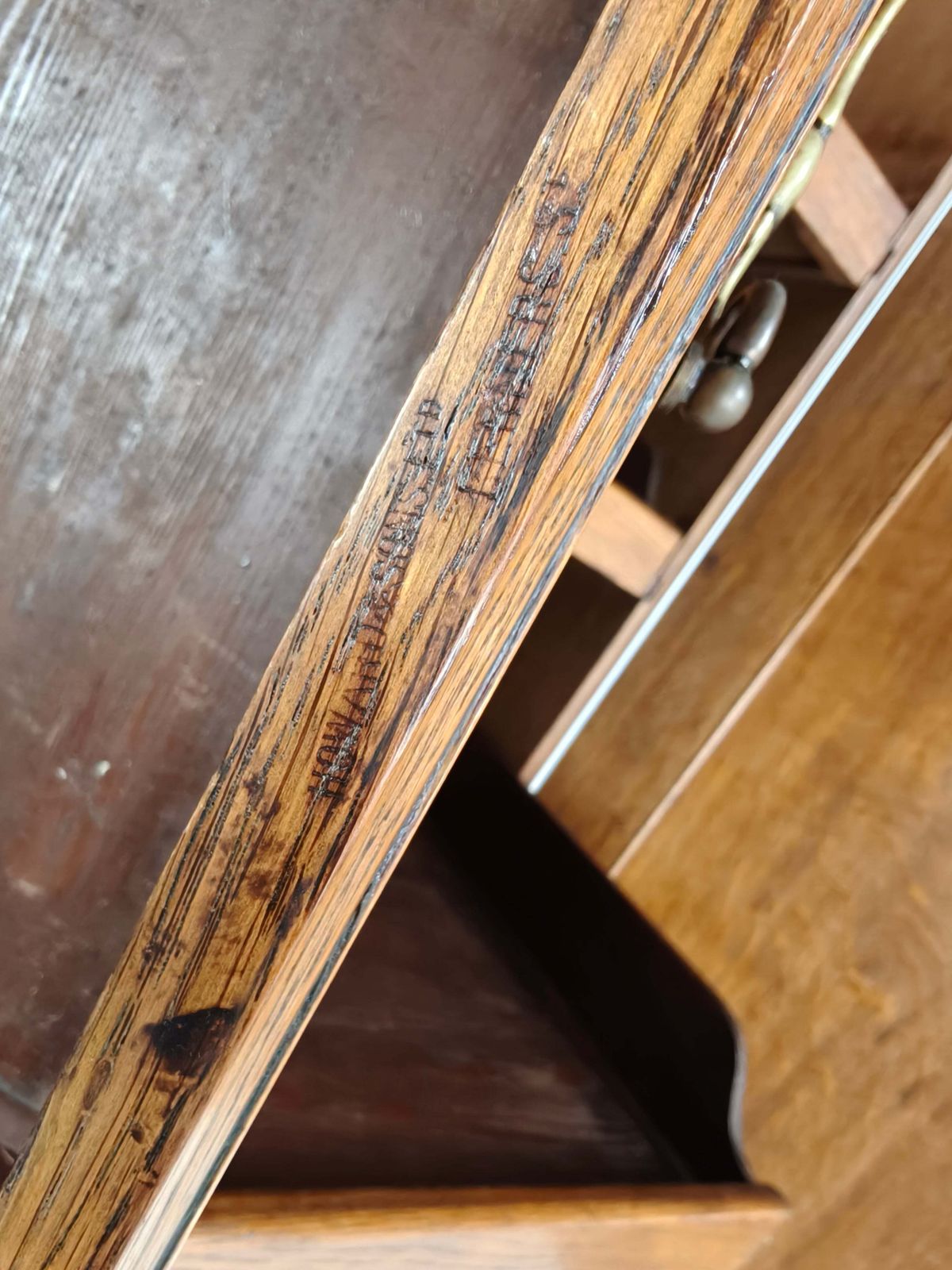 Furniture Antique Howard & Son’s Berners Street Linen Press – Light Oak, 19th Century photo