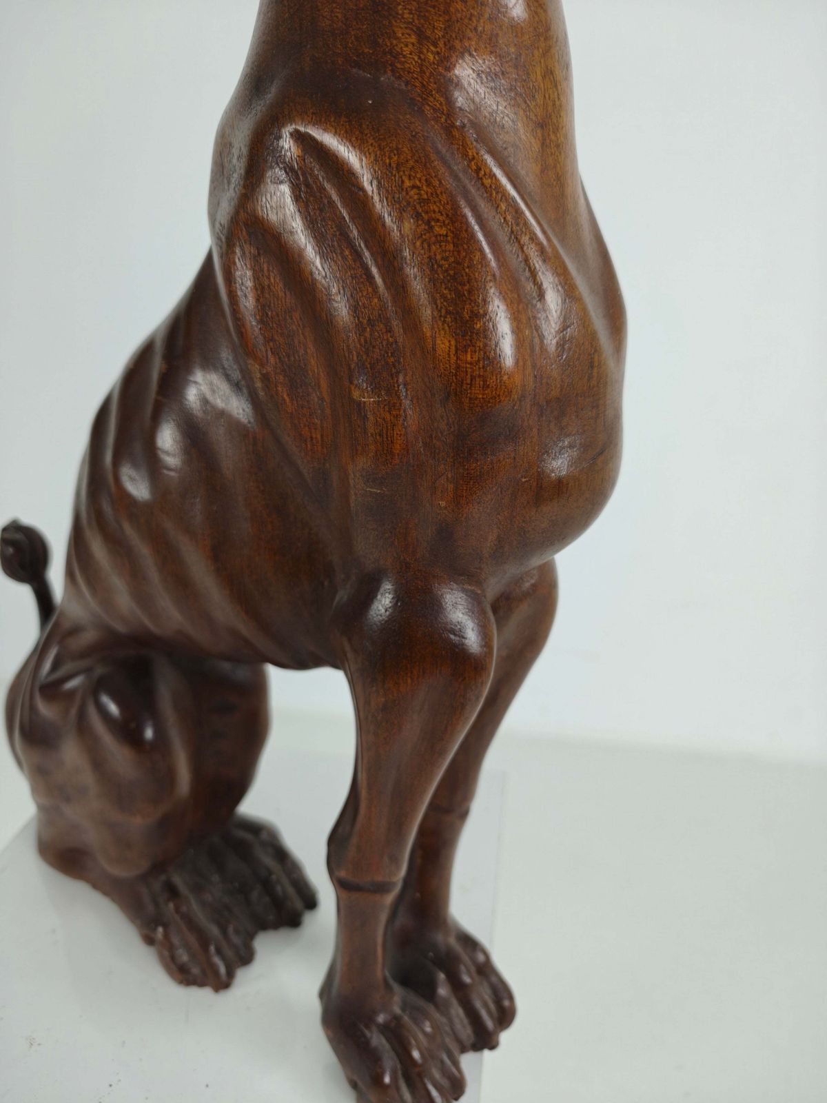 Art Hand Carved Wooden Greyhound Statue  20th Century photo