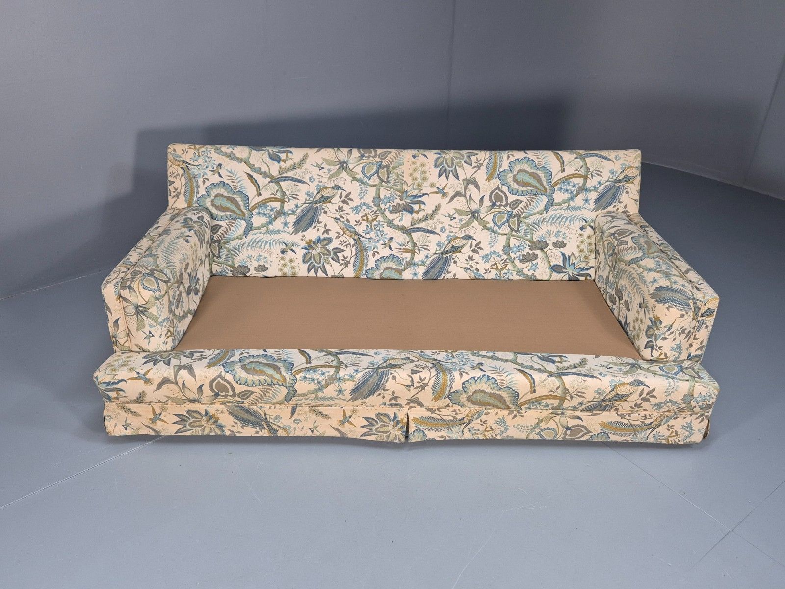 Vintage 1960s Two Seater Settee Sanderson Suva Fabric New Cushions  Eb10460 M3ss photo buy