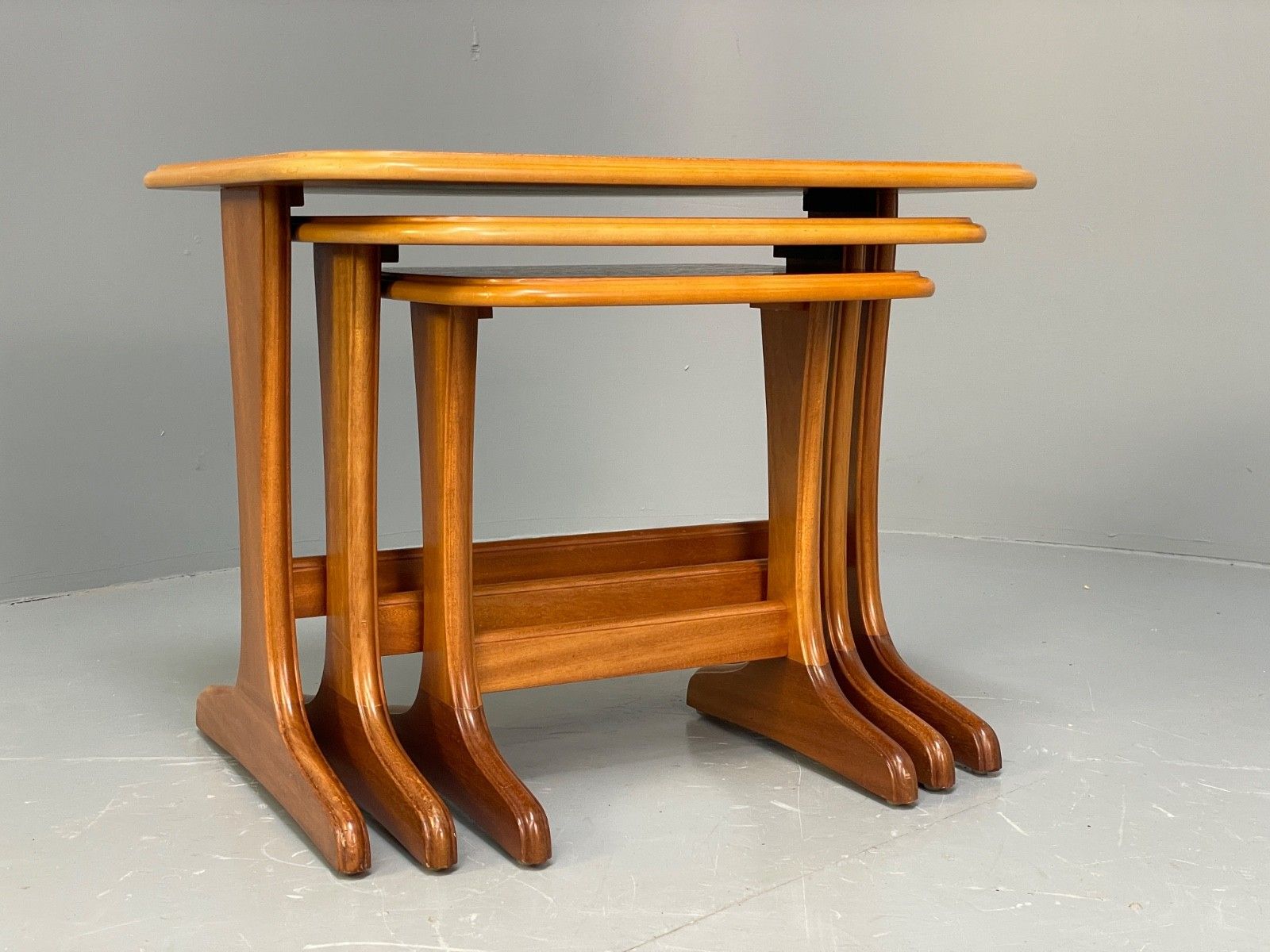 Vintage Teak Nesting Tables Retro 1970s Mahogany Frame Eb10572 Mwoo photo 125.0