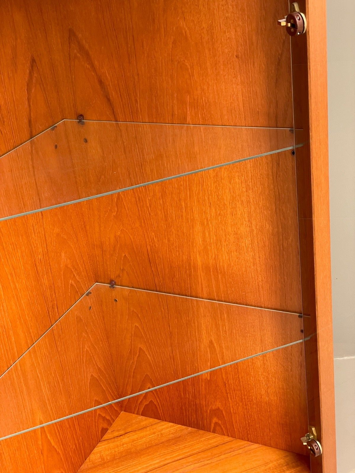 Vintage Teak Corner Cabinet Smoked Glass 1970s Turnidge Of London  Eb10017 Mwoo photo vinterior