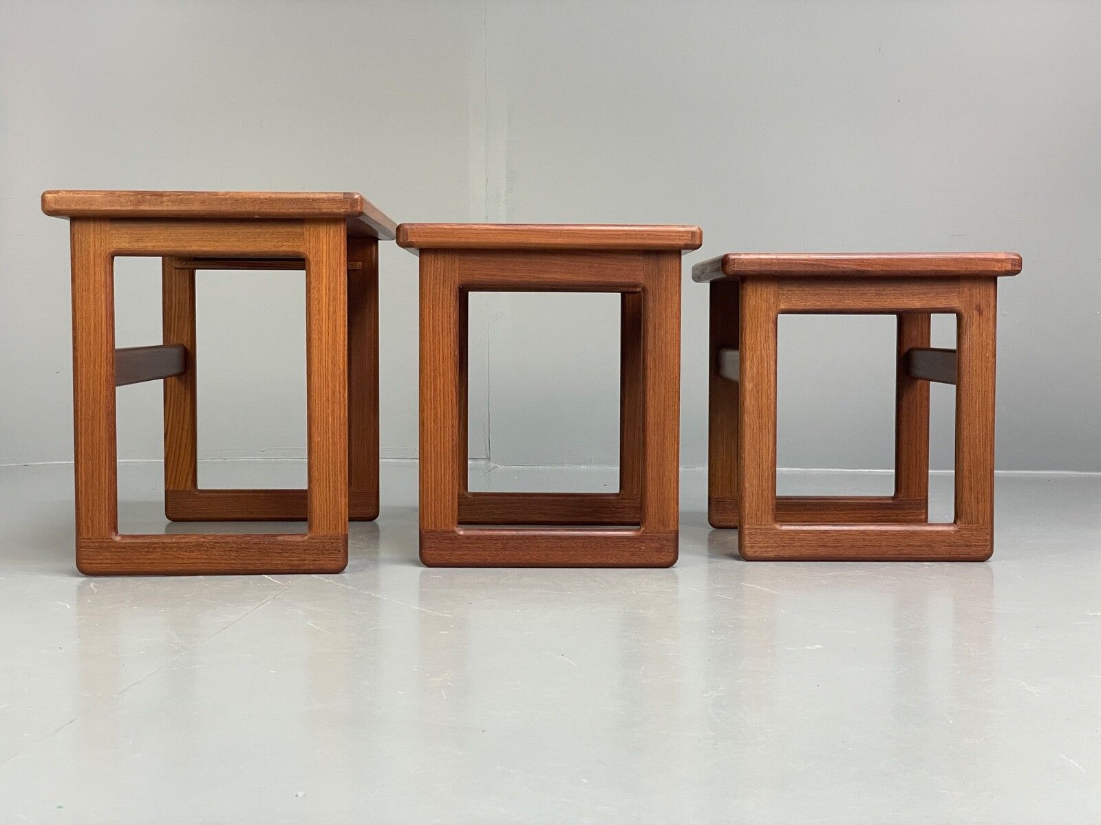 Vintage Teak Nesting Tables Tile Topped 1970s Retro Design  Eb9757 Mwoo photo vinterior