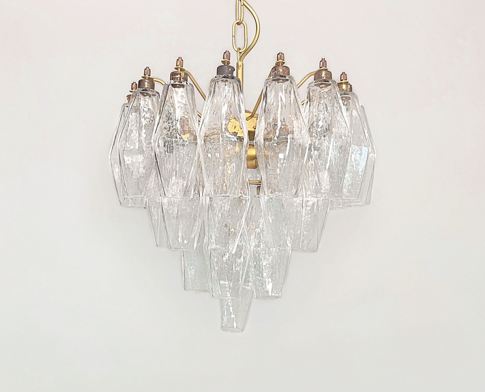 Elegant Murano Poliedri Chandelier   Carlo Scarpa Design photo 750.0