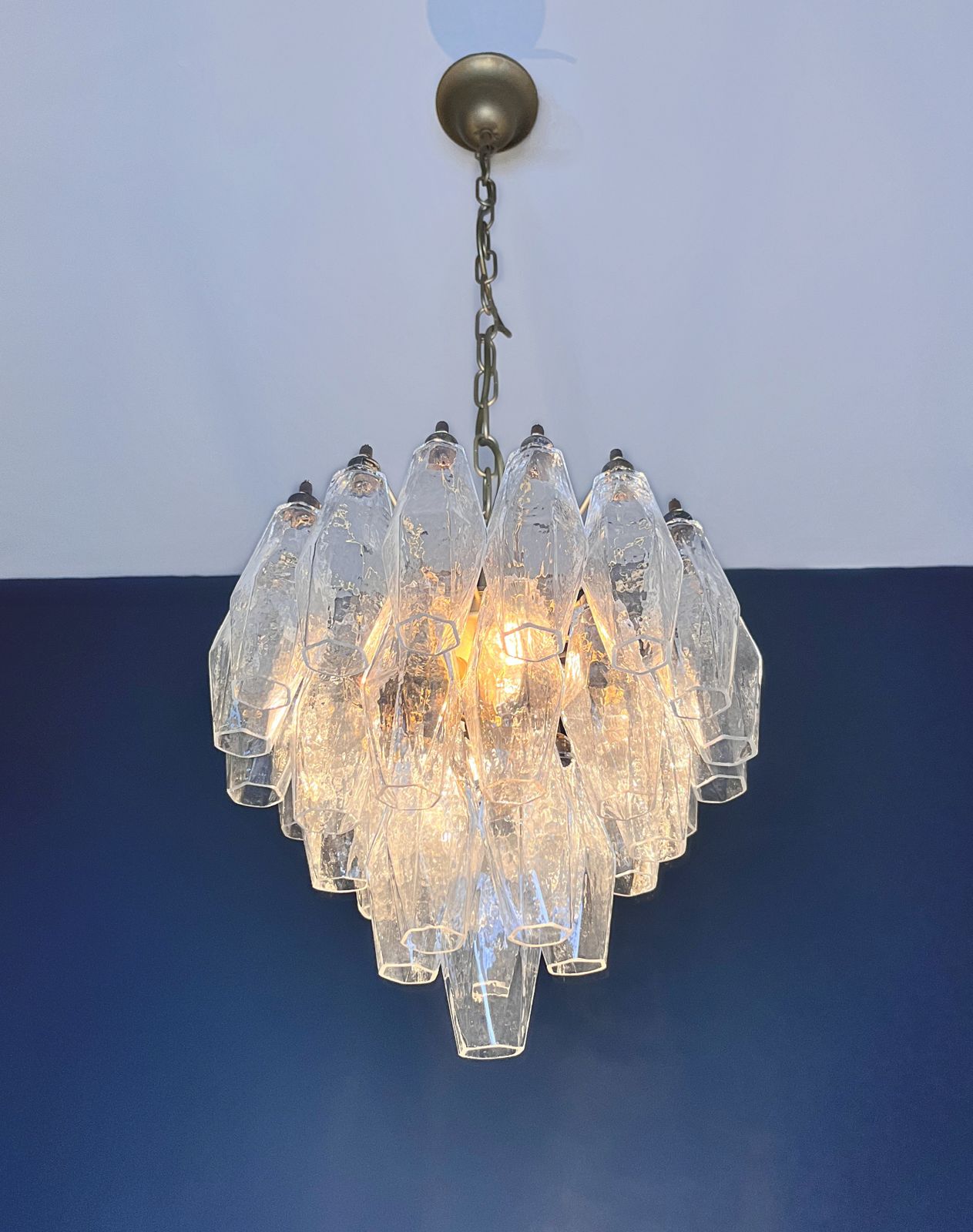 Elegant Murano Poliedri Chandelier   Carlo Scarpa Design photo buy