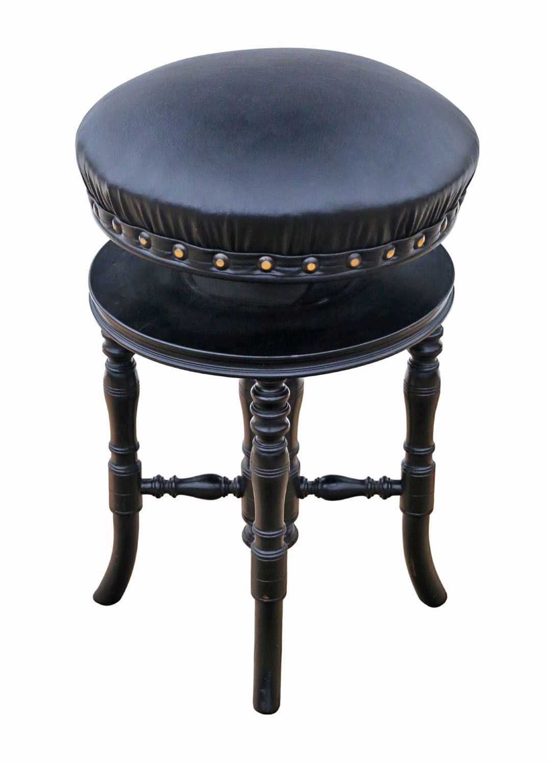 Antique 19th Century Ebonised Mahogany Revolving Adjustable Piano Stool – Fine Quality photo furniture