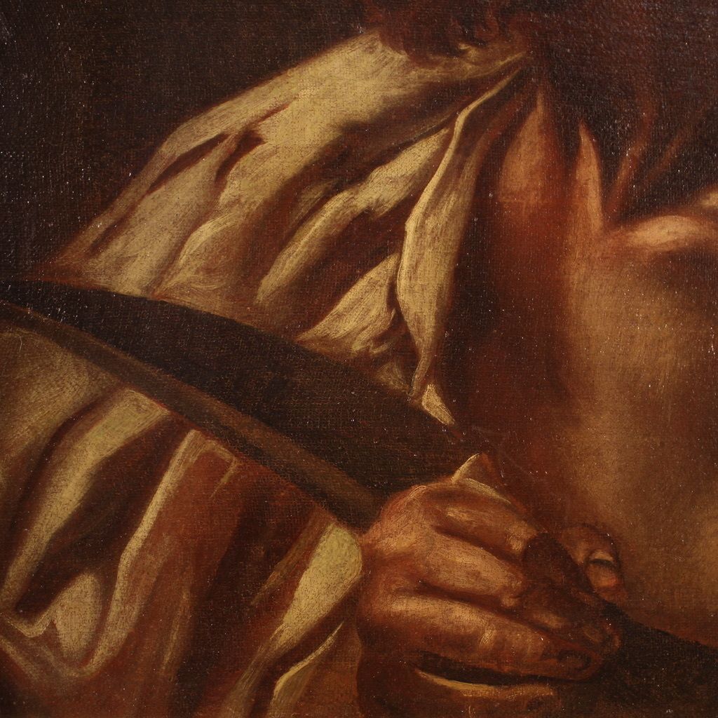 Art Antique Religious Painting From 17th Century, Saint Bartholomew photo
