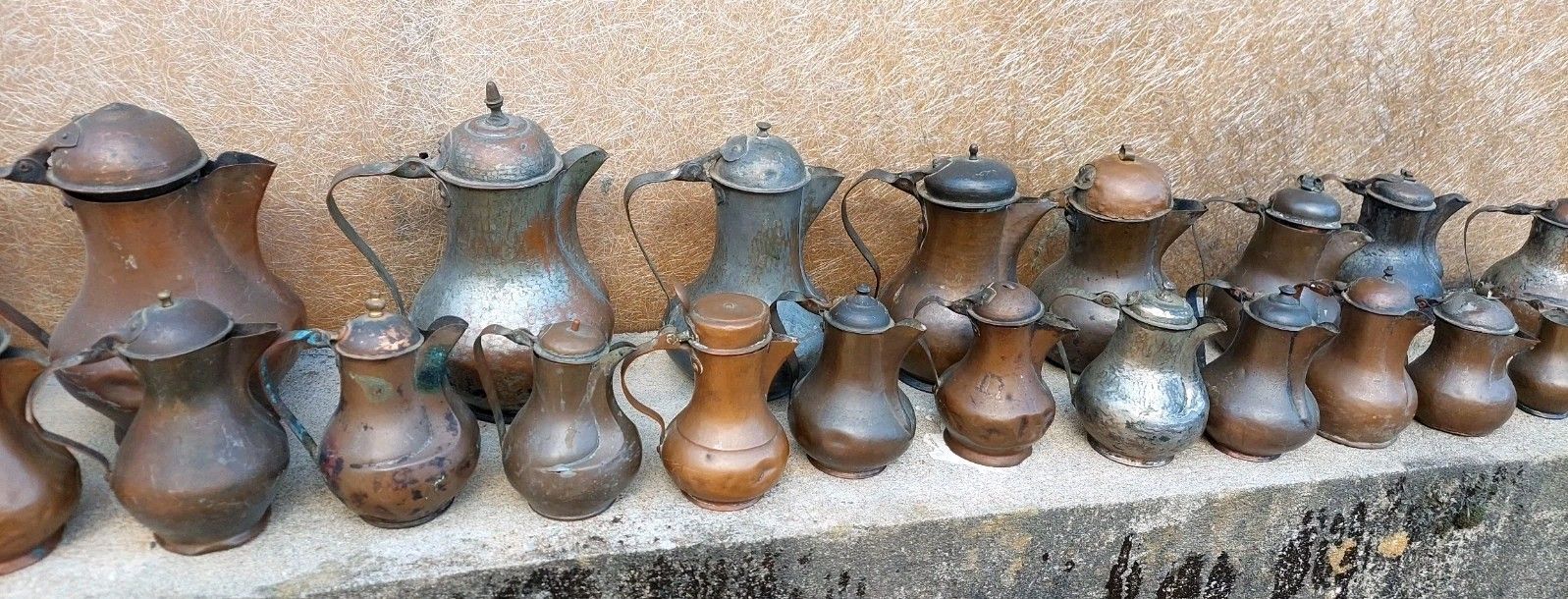 992.0 Rare Collection Of 22 Cuccume / Antique Copper Jars 18th/19th Century photo