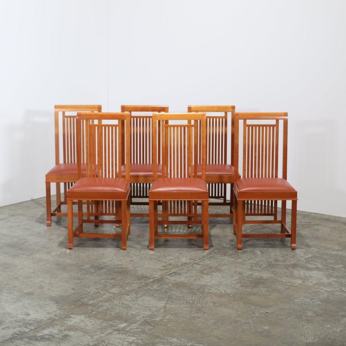photo furniture Cassina 614 Coonley 2 Chairs By Frank Lloyd Wright, Set Of Six