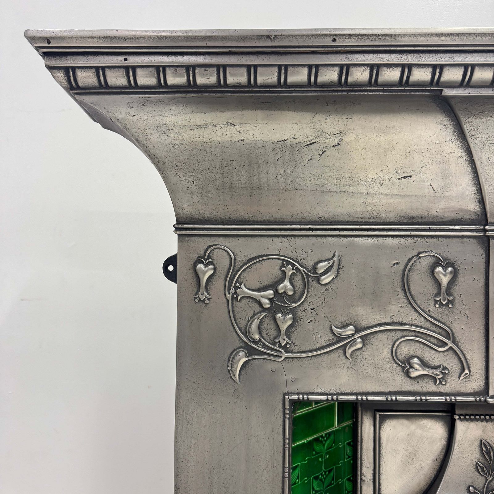 Antique Cast Iron Art Nouveau Combination Fireplace photo vinterior