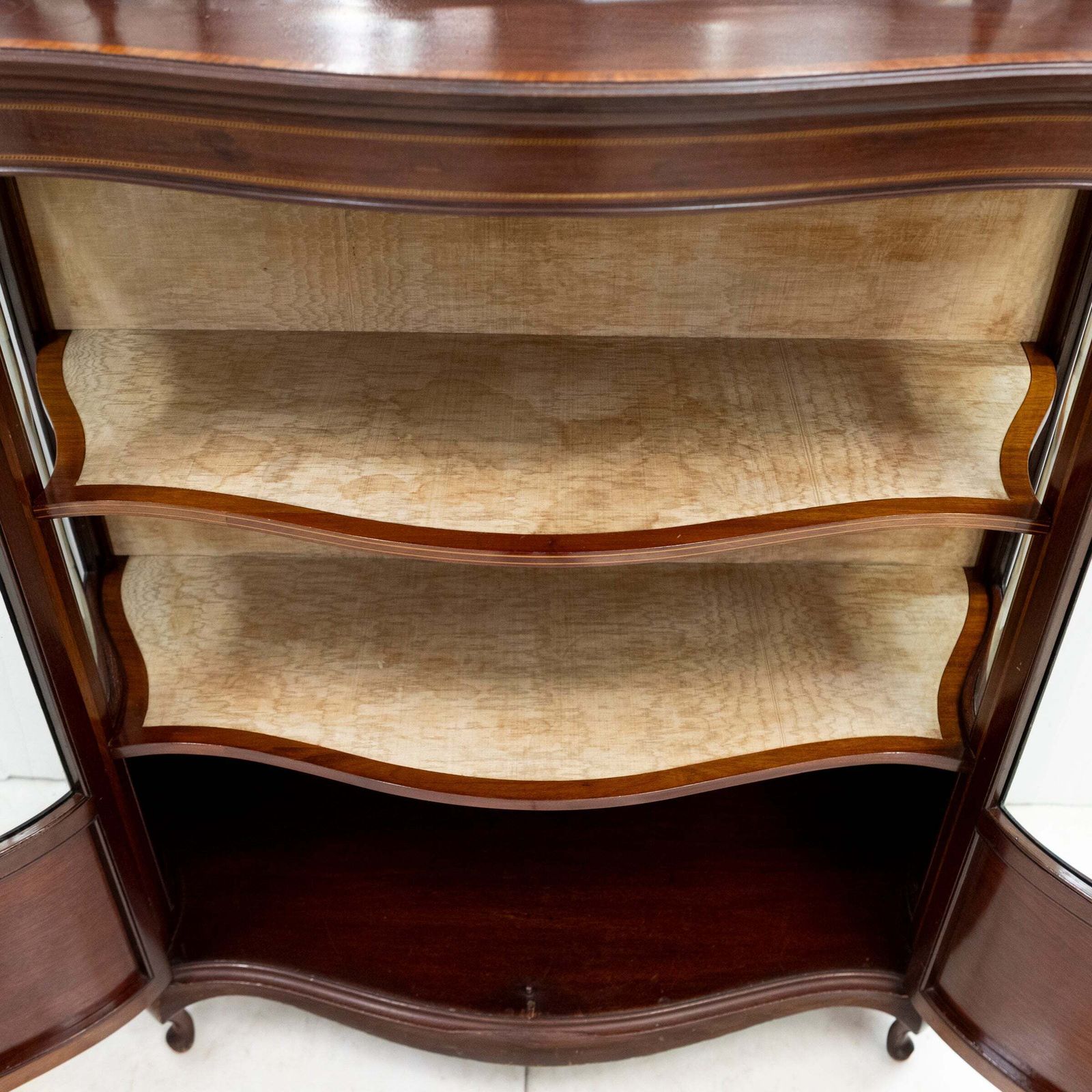 photo buy Antique Edwardian Inlaid Mahogany Display Cabinet