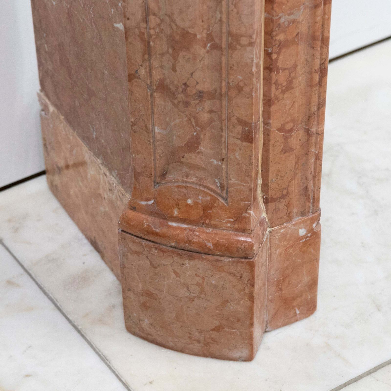 photo for sale Antique French Style Louis Pompadour Rouge Marble Fireplace