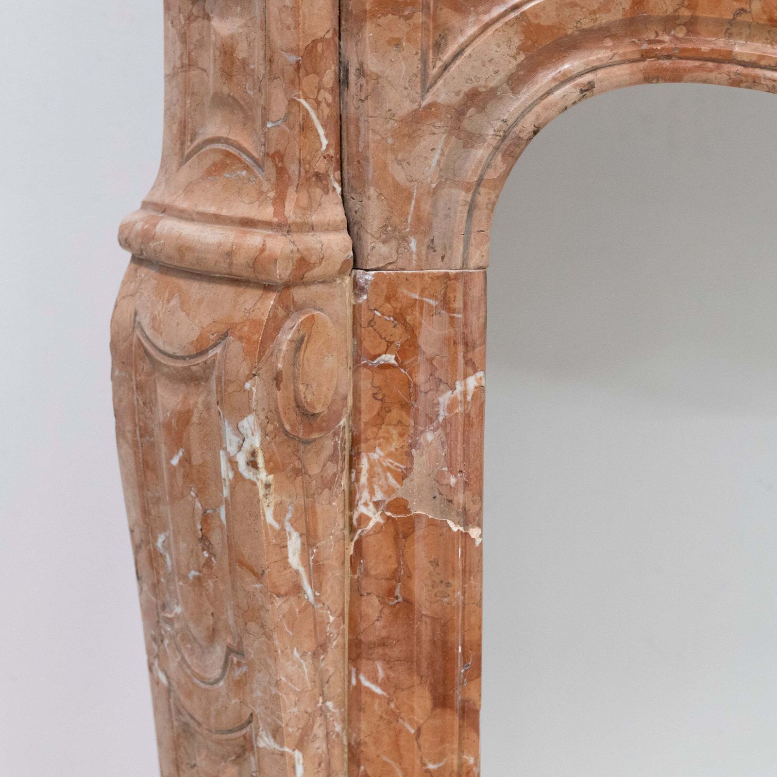 3300.0 Antique French Style Louis Pompadour Rouge Marble Fireplace photo
