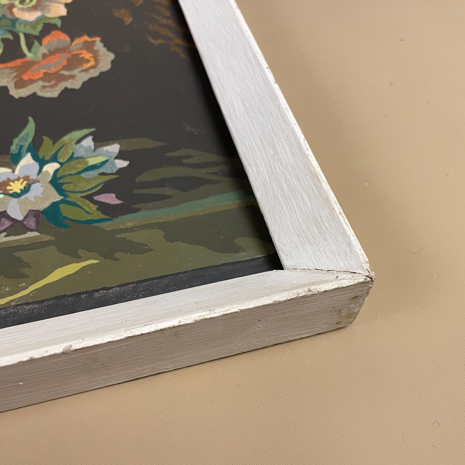 Art Vintage Framed Floral Oil Painting Pink Flowers Still Life Wood Frame Wall Hanging Painted Art Original Rectangle Portrait K. Casebourne photo