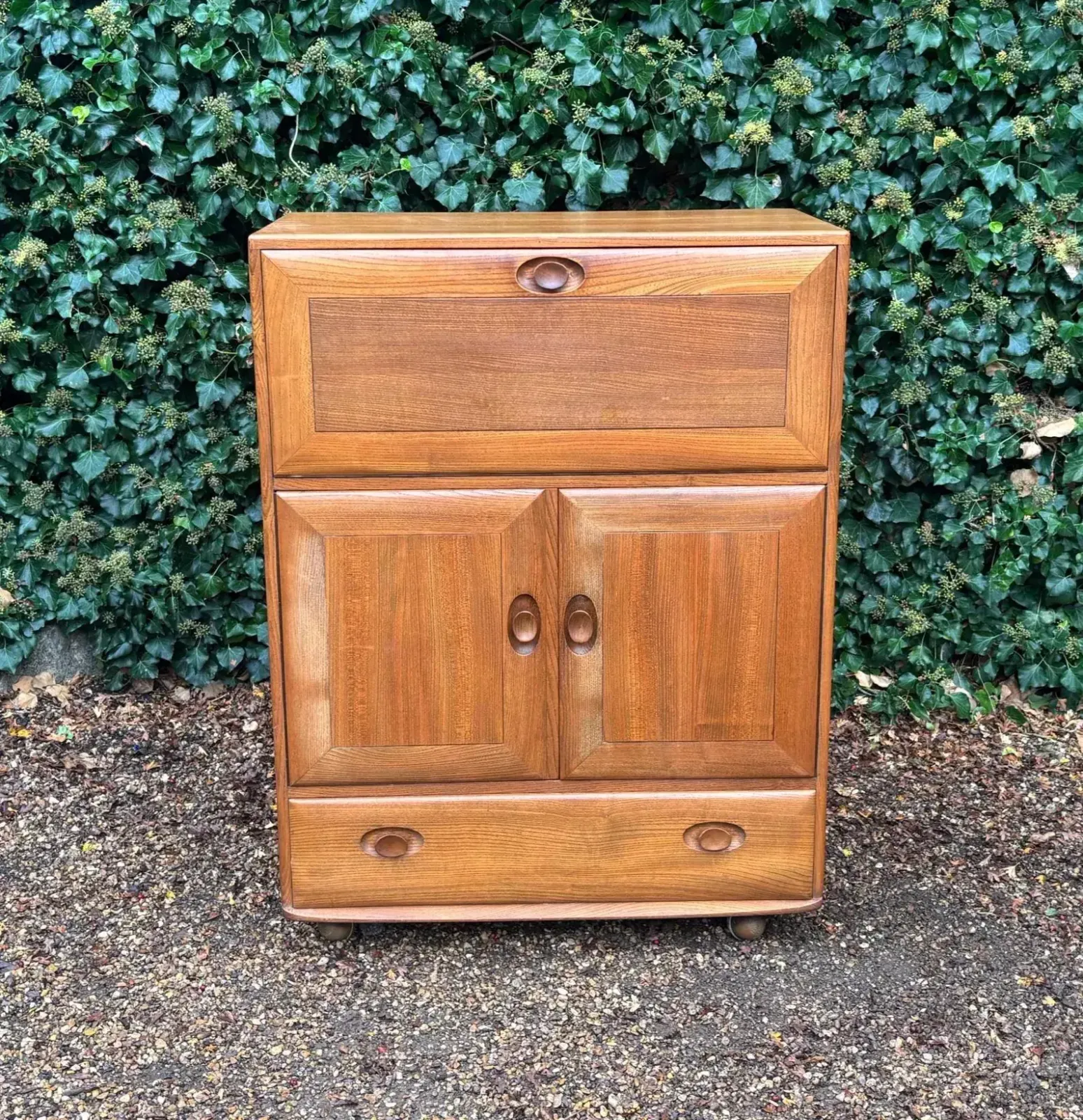 Mid Century Ercol 469 Elm Bureau Cabinet
