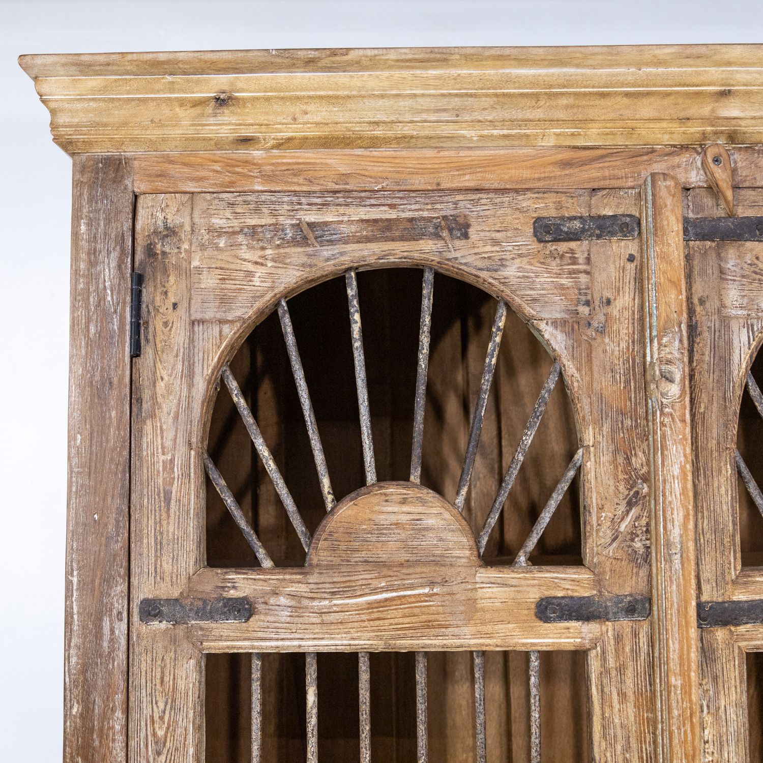 Wooden Indian Almirah With Iron Bar Doors Ra 29 photo 870.0