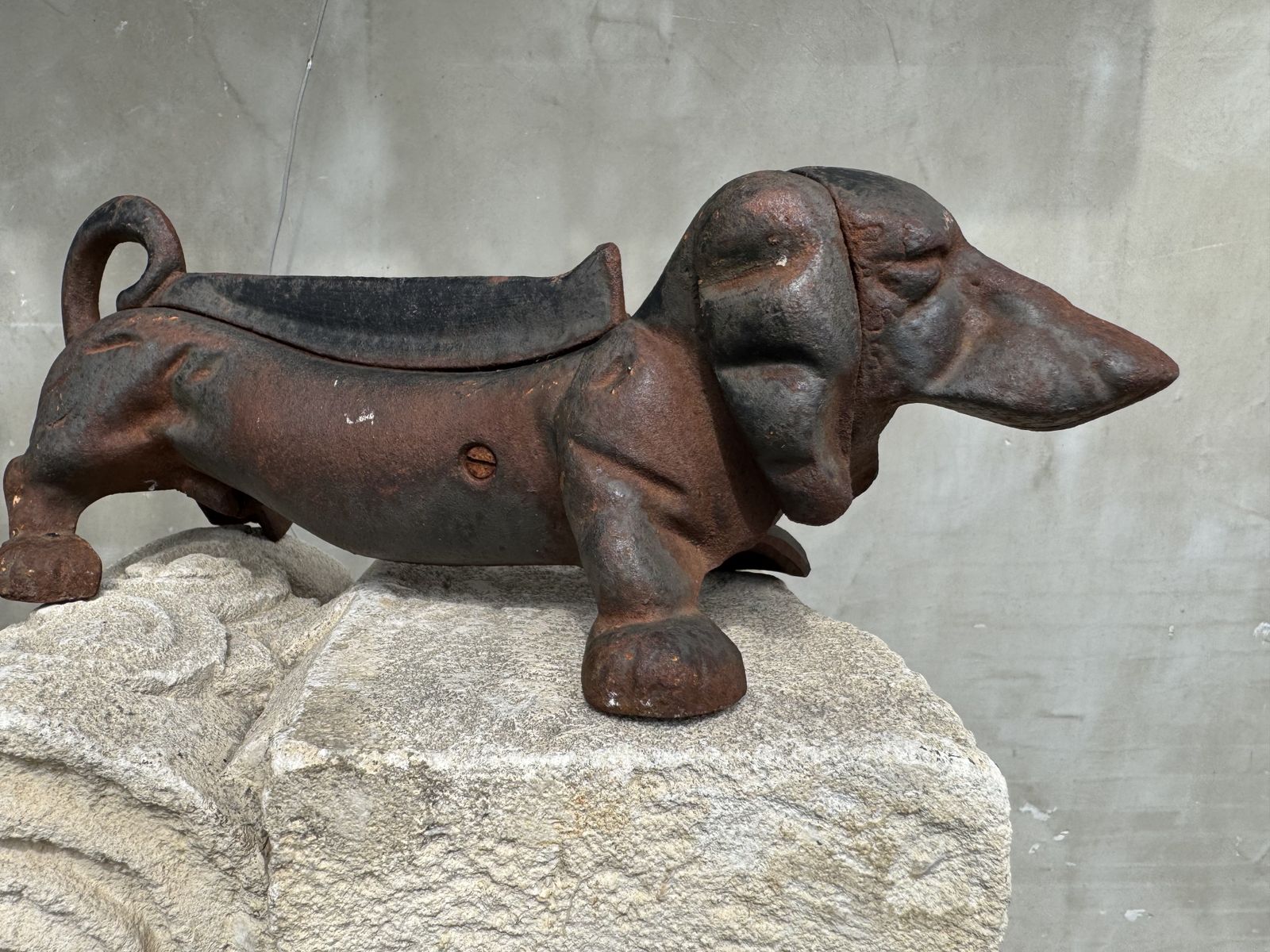 photo furniture Pair Of Antique Cast Iron Dachshund Boot Scrapers, English Country House Door Stops, C.1900–1920