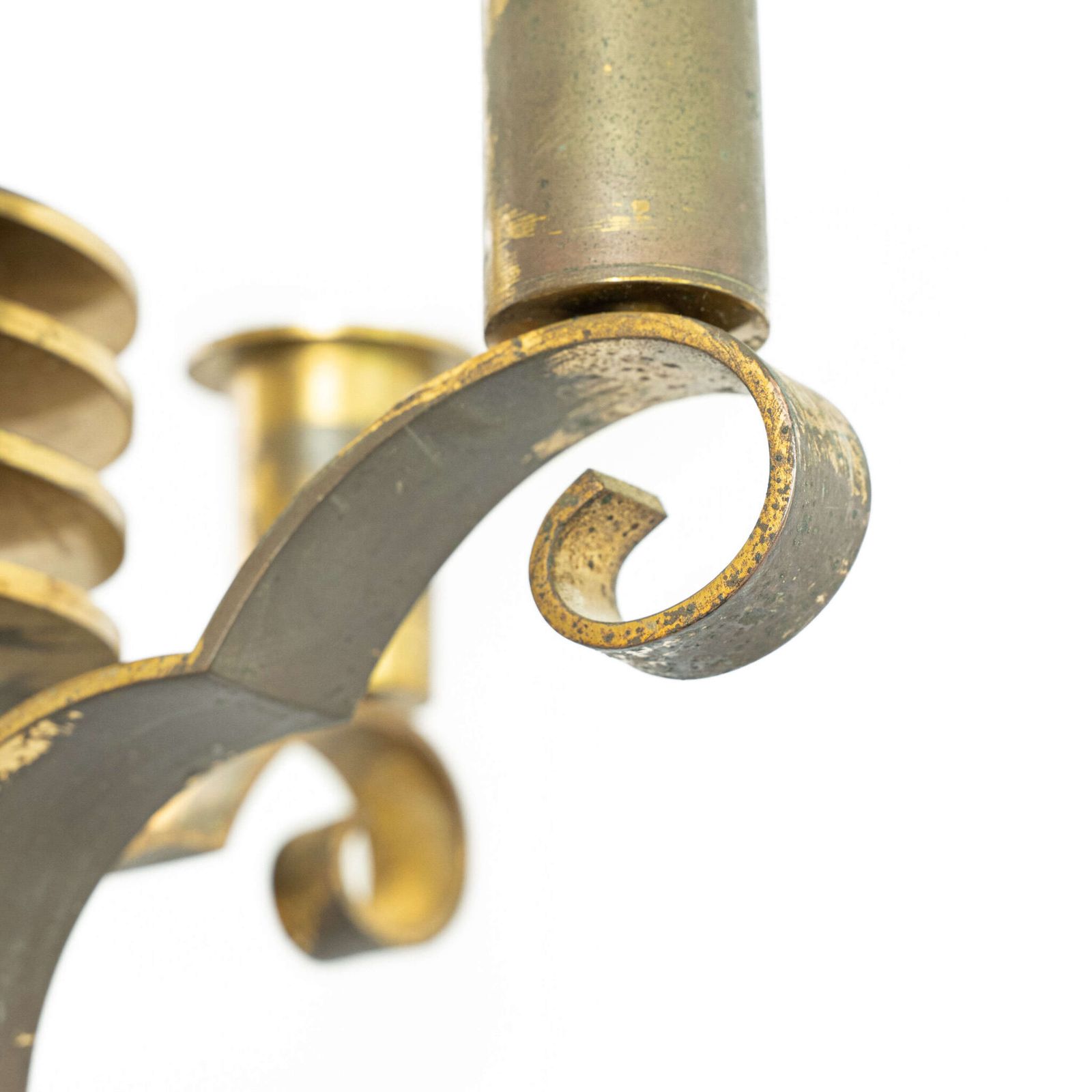 French Brass Art Deco Pendant Light photo for sale