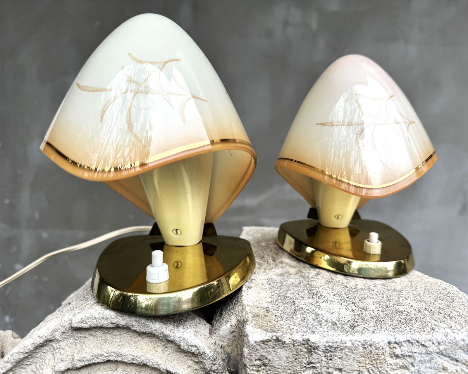 Pair Of Mid Century Table Lamps By Rupert Nikoll, Austria 1950s – Brass & Glass Lighting Design photo buy
