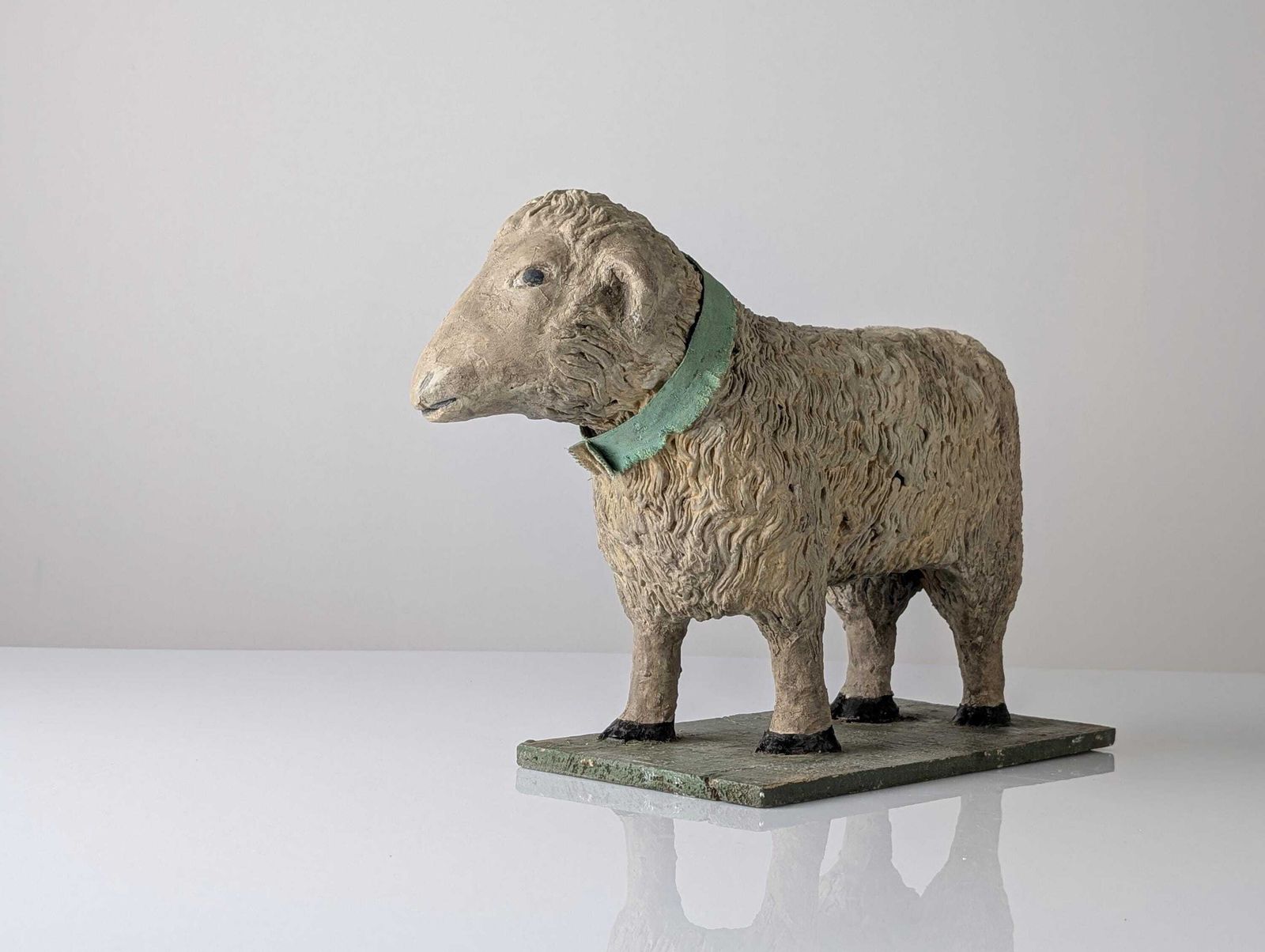 photo furniture Pair Of Large Stucco Sheep, Early 20th Century, Folk Art