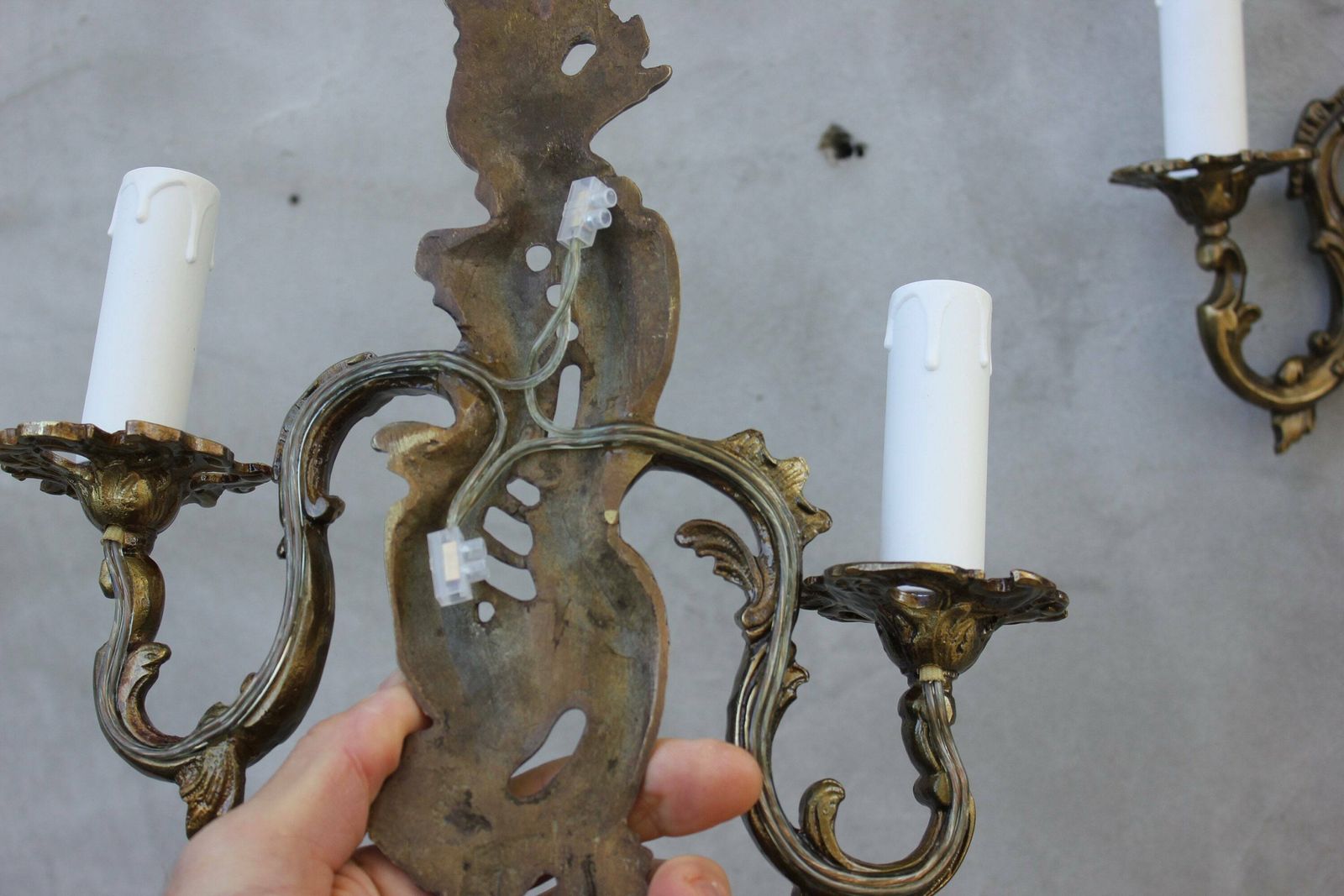Lovely French Wall Sconces A Pair Lamps, Set Of Two Brass Side Lamps photo buy