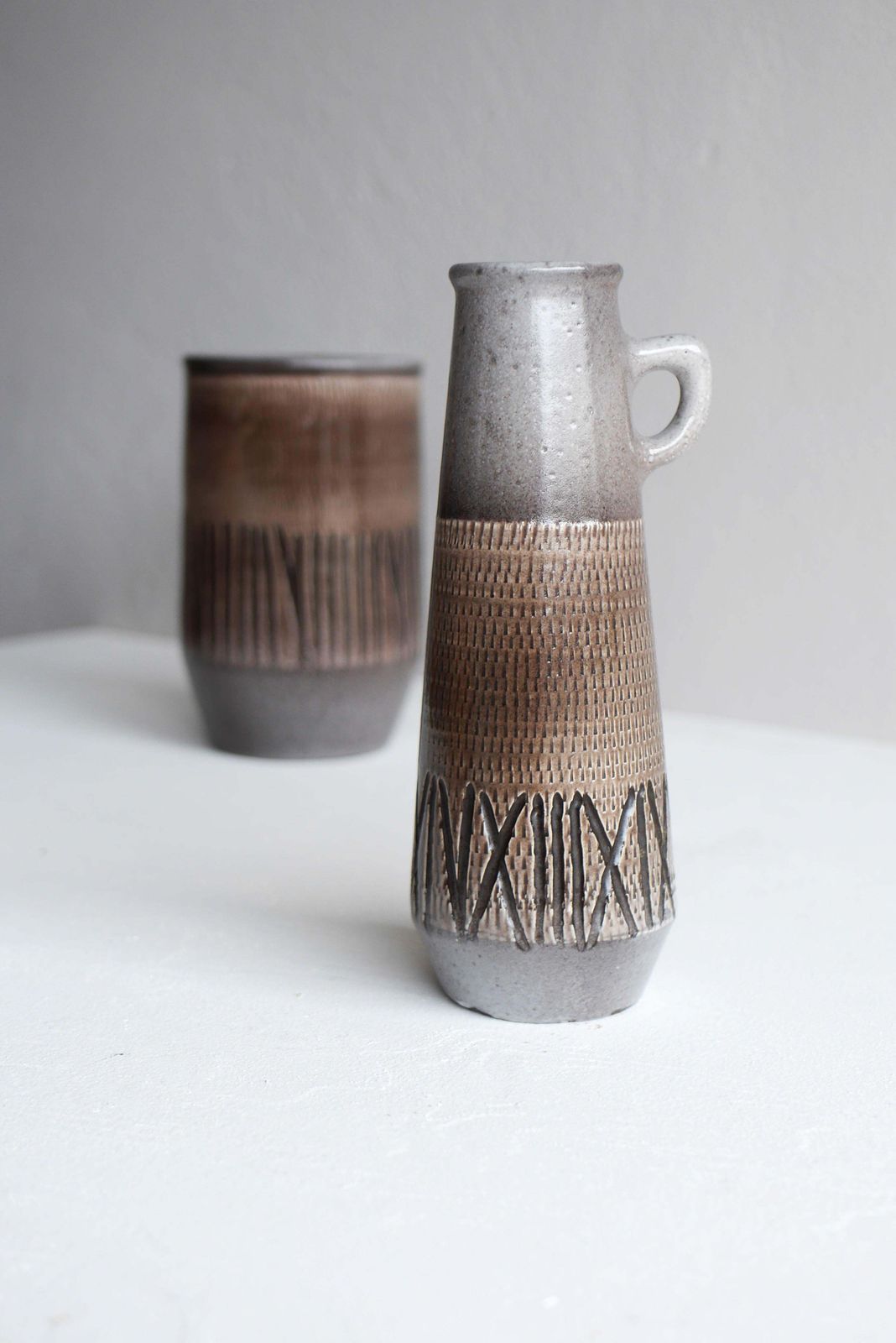 Pair Of Vases By Ingrid Atterberg For Upsala Ekeby, Sweden, 1960s photo for sale